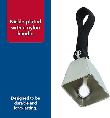 Miniatura 5 de Water & Woods - Campana de vaca de níquel para perros por Coastal Pet – Fabricante de ruido duradero – Fácil fijación – Material niquelado con mango