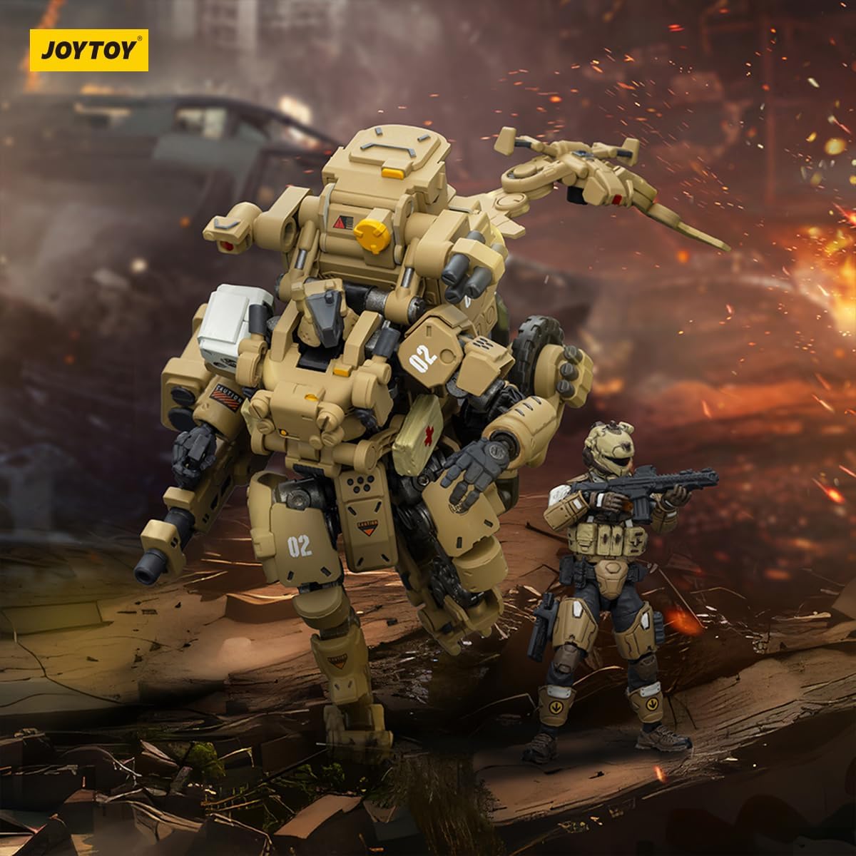 JOYTOY 1/25 Action Figures Mech - Battle for The Stars Fear XS-02 Assault Type - 5‘’,Highly Posable Collectible Model Ages 15+