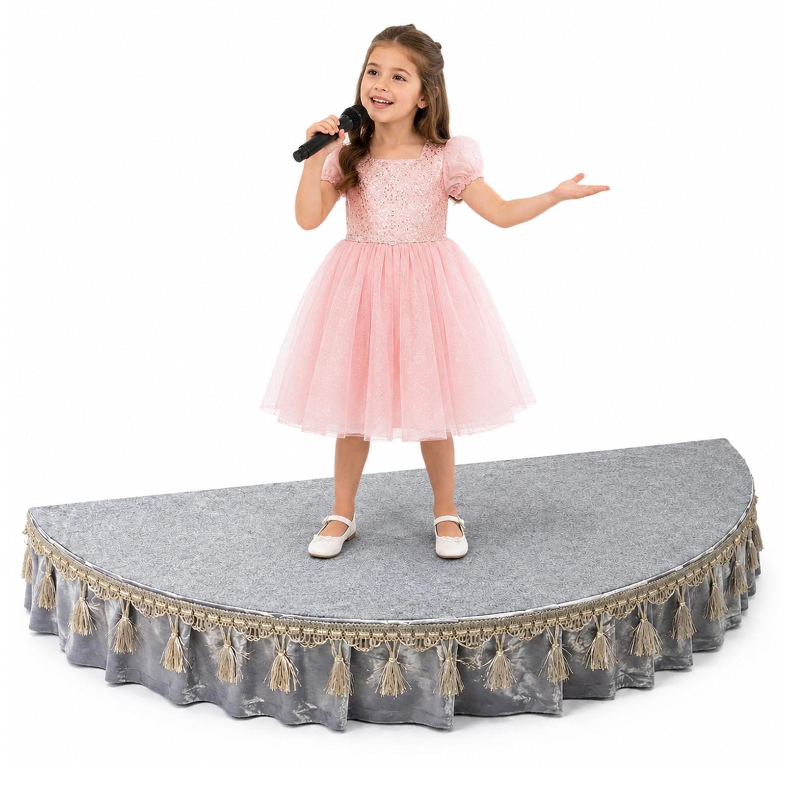 Plataforma de escenario infantil portátil semicircular para eventos