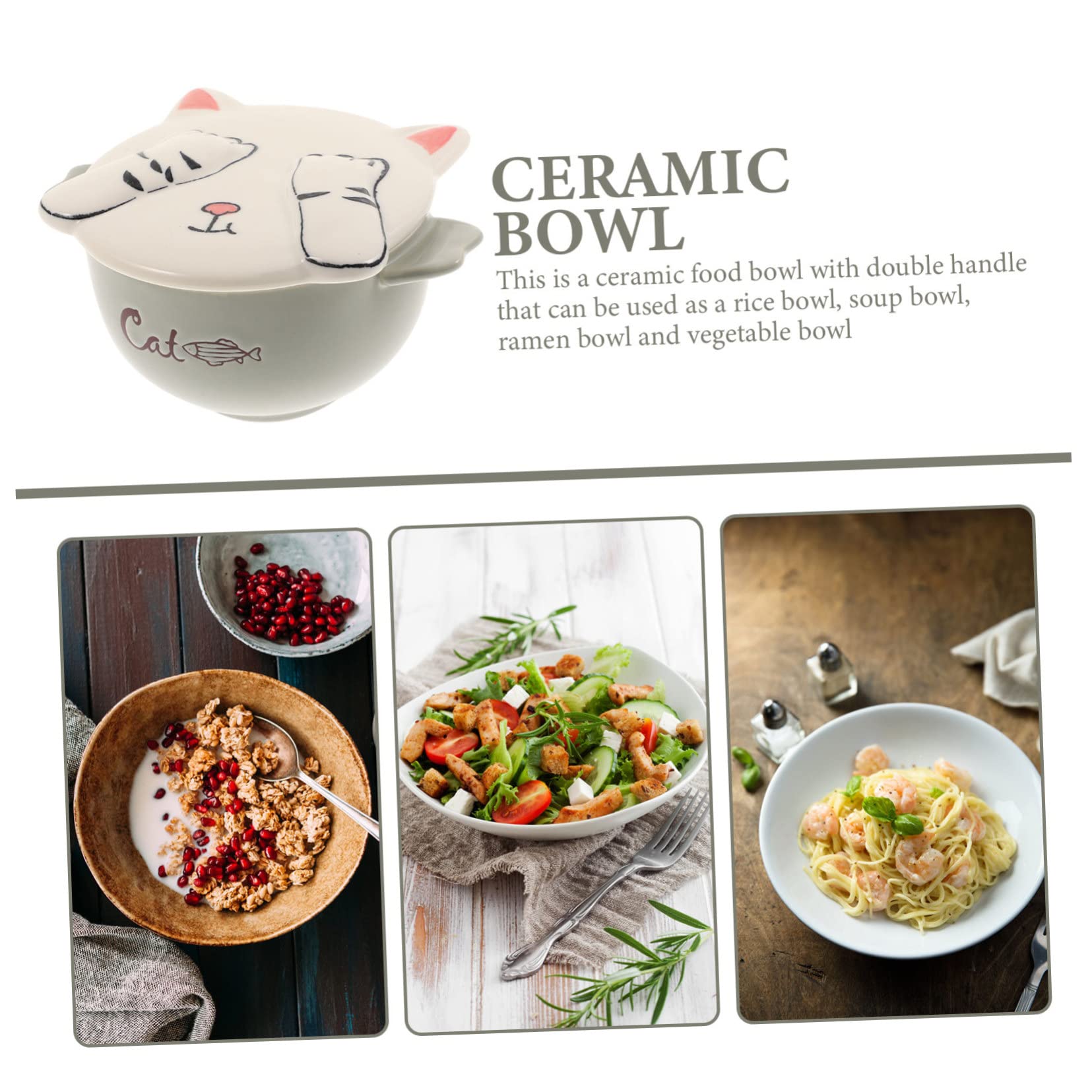 Ramen-Schüssel, Keramik-Instant-Nudelschüssel, 3 Stück, Keramikschüssel, Breischüssel, Müslischalen, Ramenschüssel, mikrowellengeeignete Auflaufförmchen, Instant