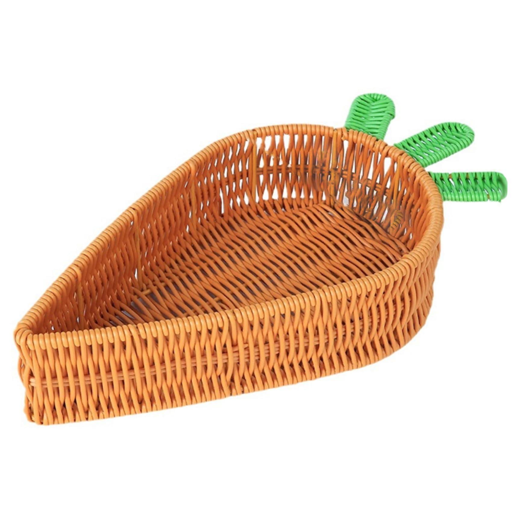 Panier en osier carotte en plastique tissé pour service fruits pain