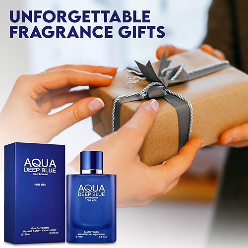 Miniatura 7 de A CENTER Aqua Deep Blue Colonia para hombres Perfume en aerosol natural aroma clásico maravilloso regalo del día del padre Eau de Toilette para uso