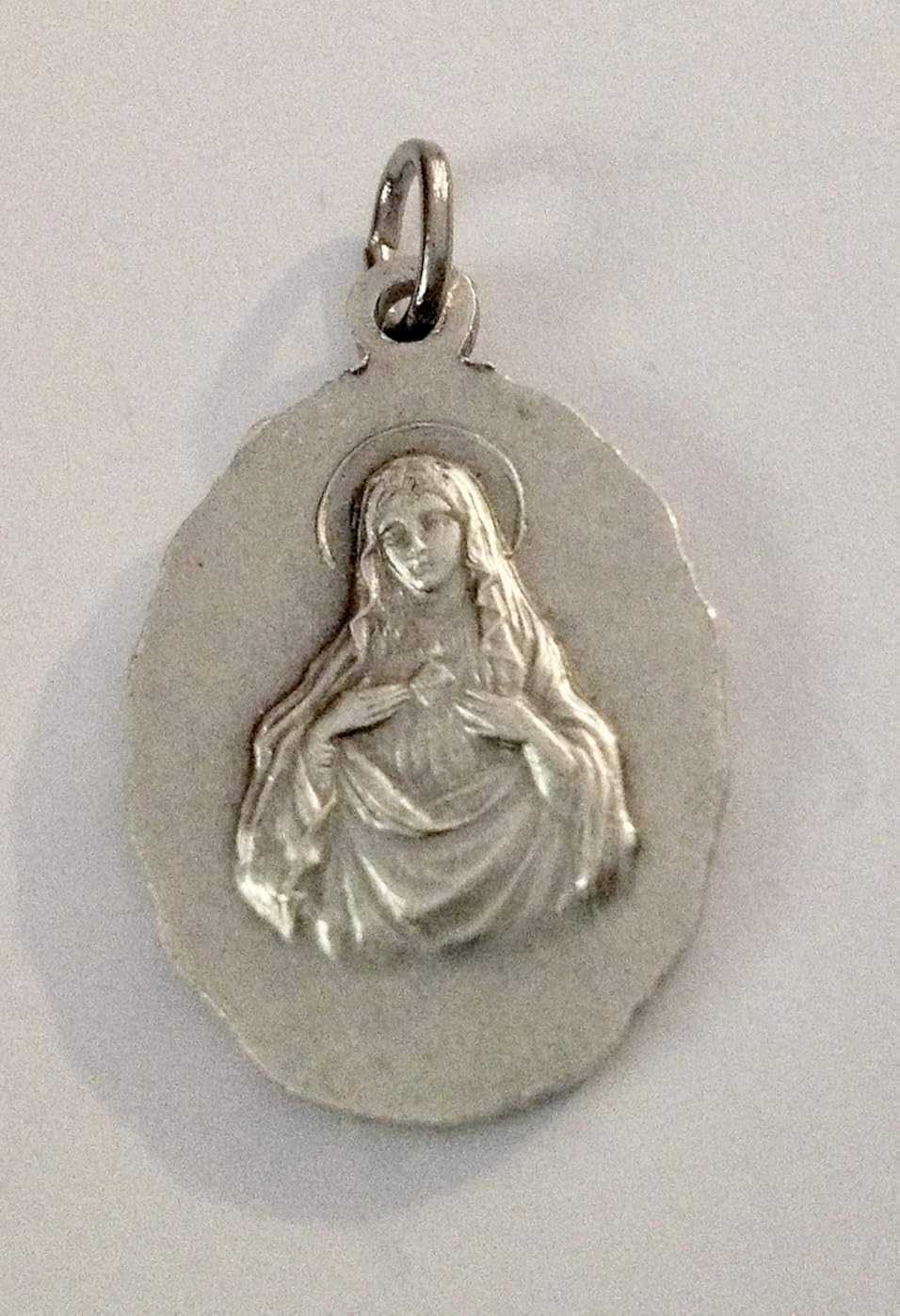 I G J THE SACRED HEART OF JESUS AND MARY OVAL SHAPE MEDAL (THE TWO SACRED HEARTS IN JUST ONE MEDAL) - 100% MADE IN ITALY - Image 4