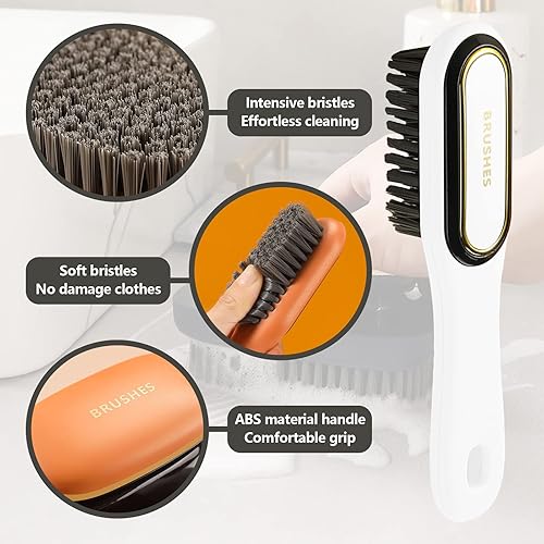 Miniatura 5 de 2 cepillos de limpieza con agarre cómodo, cepillo de cerdas suaves para lavandería, cepillo de limpieza para el hogar, para ropa, alfombra, piso,