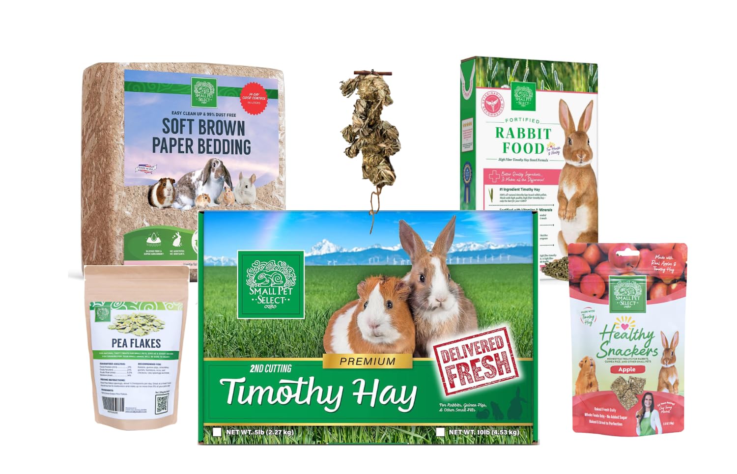 Bunny Starter Kit by Small Pet Select β Rabbit Essentials Bundle | Premium Hay, Pellets, Bedding & Treats | Complete Starter Pack for New Rabbit Owners | Fresh, Natural & Healthy Care Set