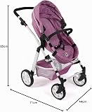 Bayer Chic 2000 - Nele Doll's Pram, 2-in-1 Combination Doll Pram for Children from 3 to 8 Years, Doll Pram with Convertible Baby Carrycot for Dolls up to 50 cm Size, Jeans Pink - 7