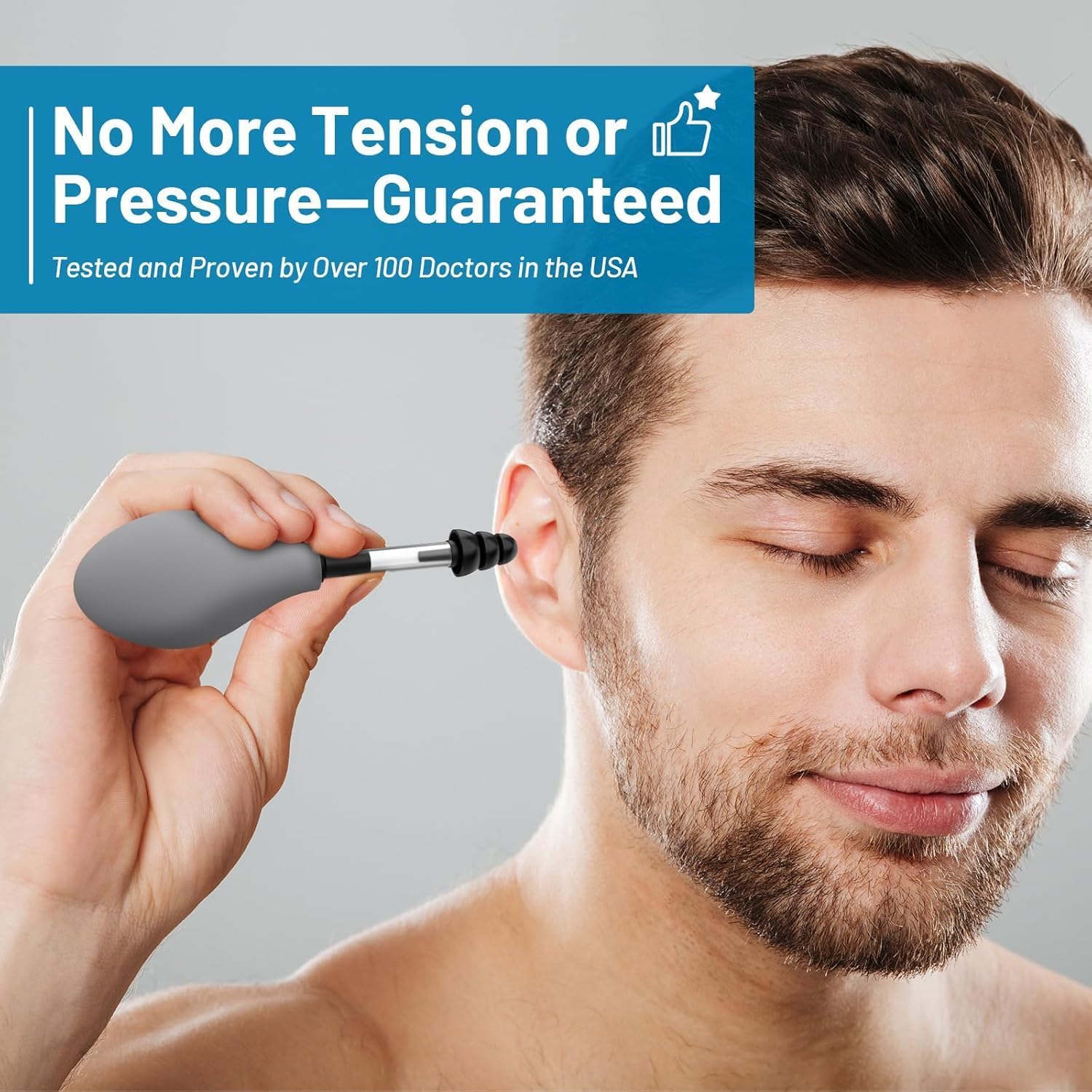 Nuviol Ear Pressure Release, Nuviol Ear Pressure Relief Suction Device Migraine and Headache Relief Products Tinnitus Relief for Ringing Ears (Gray)