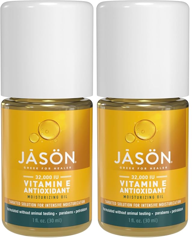 JASON Óleo hidratante com vitamina E 32.000 IU, 30 mL, pacote com 2