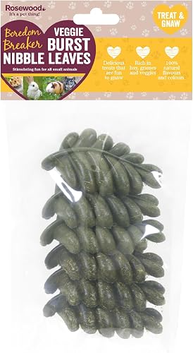 Boredom Breaker Veggie Burst Nibble Leaves Rabbit Treats & Small Animal Treats, 6pc 80g