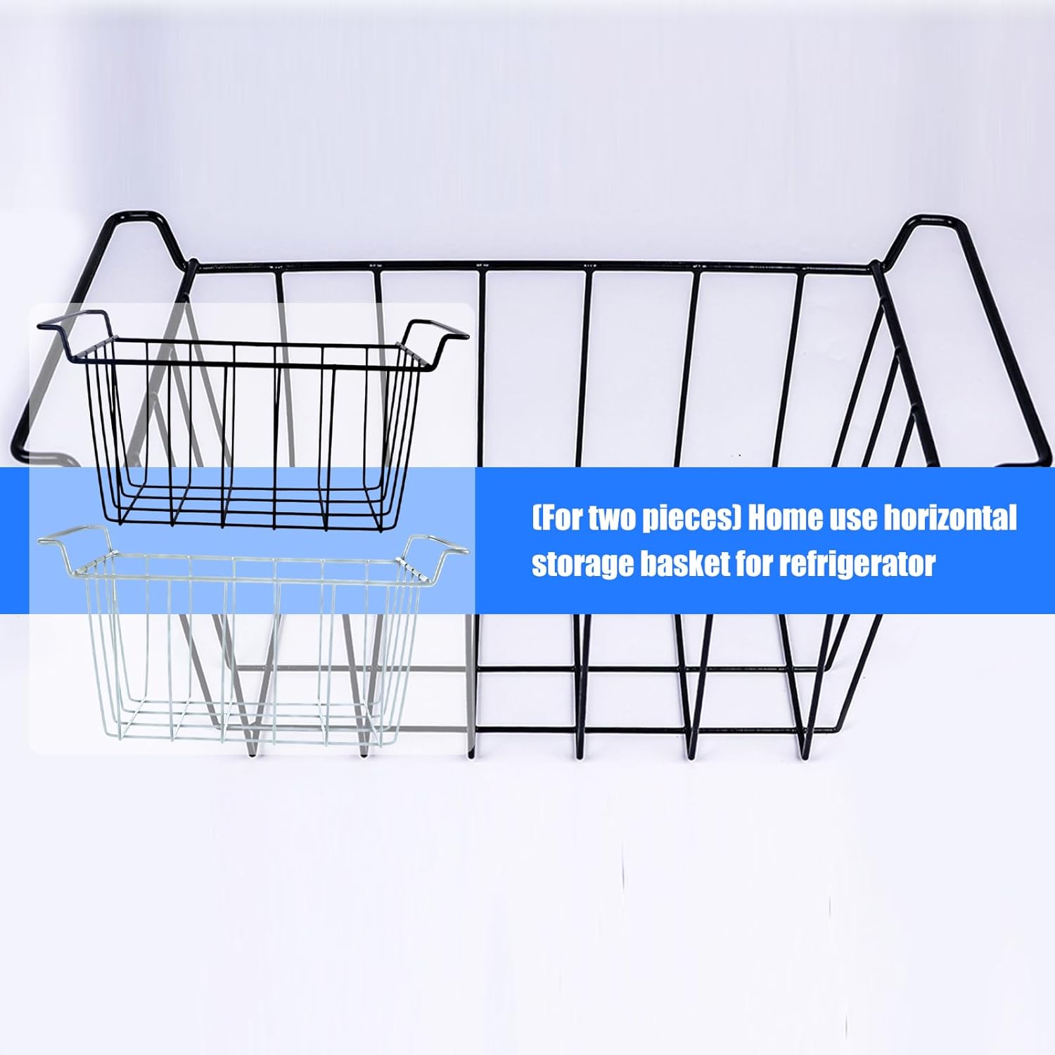 2 Pieces Metal Meshes Freezer Storage Bins Rustproof Wire Baskets For Frozens Food Organization In Ice Chest Refrigerator Organizers Basket
