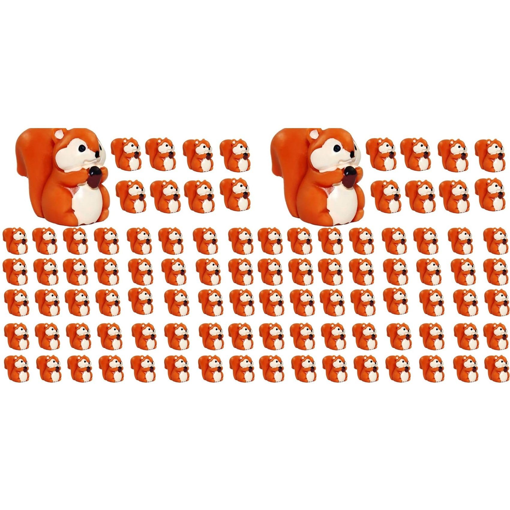 Vjsujehgy 200 Pcs Mini Resin Squirrel Figurine Small Squirrel Miniatures Bulk Adorable Garden Accessories for Micro-Landscape Moss