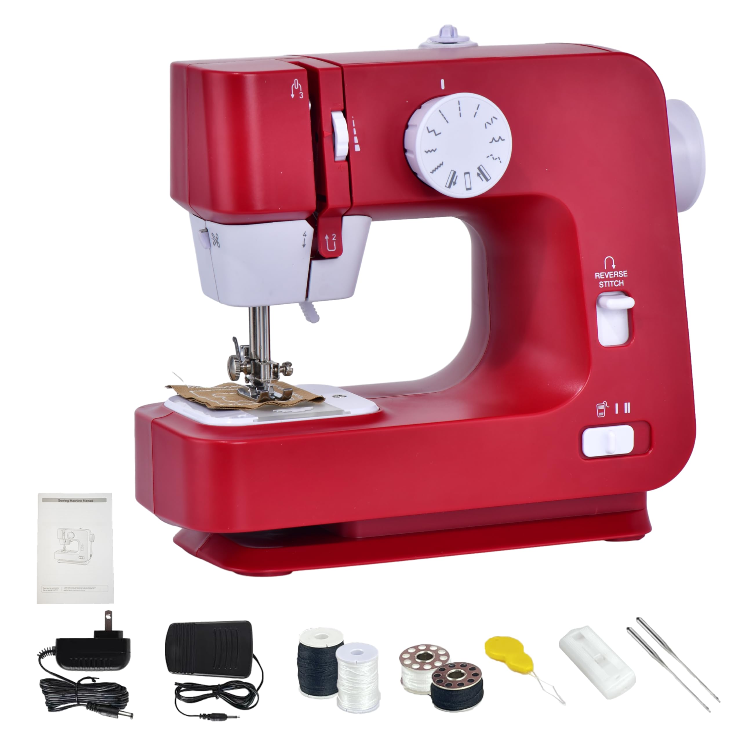 Macchina Da Cucire Batterie Tende Mini Macchina Per Cucire Portatile Manuale, Strumento Pratico Per Cucire Tessuti, Abbigliamento Macchina Da Cucire Singer Essentials