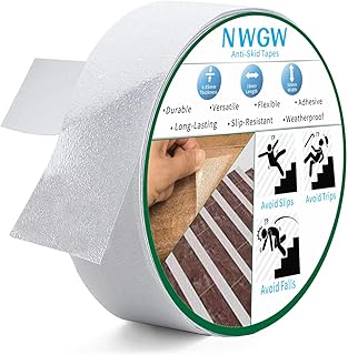 Clear Anti Slip Tape for Stairs & Bathtubs, 2" x35FT Non-Skid Transparent Grip Tape - Soft PVC Safety Traction for Bare Feet, Pool Decks, Boats, Shower Floors