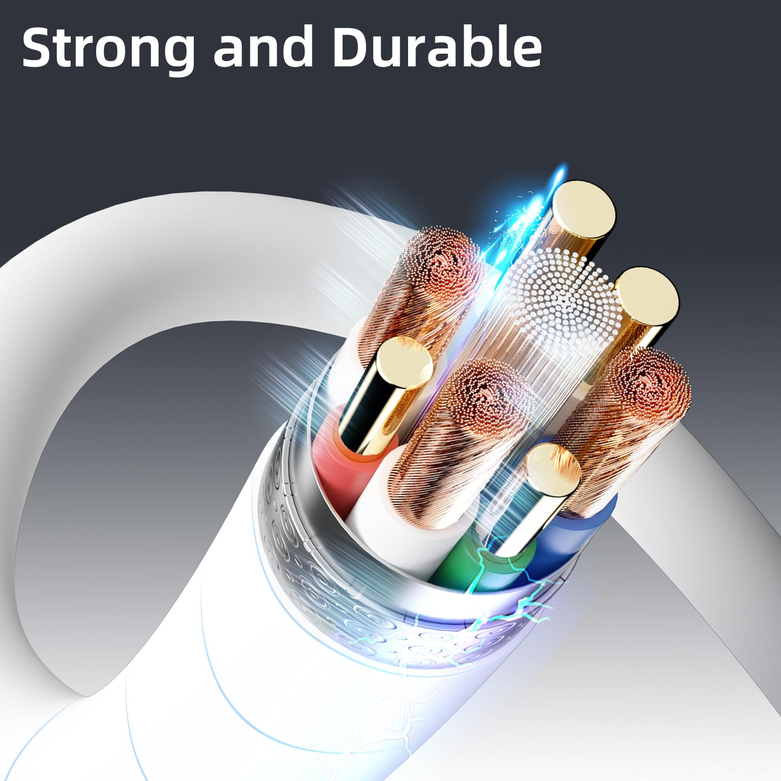 Quntis QC 4.0 Cavo USB C [2Pezzi 2M], PD 100W Ricarica Rapida, Type-C Bianco per iPhone 16/15, iPad Air/Pro, MacBook Air/Pro, Samsung Galaxy, Xiaomi