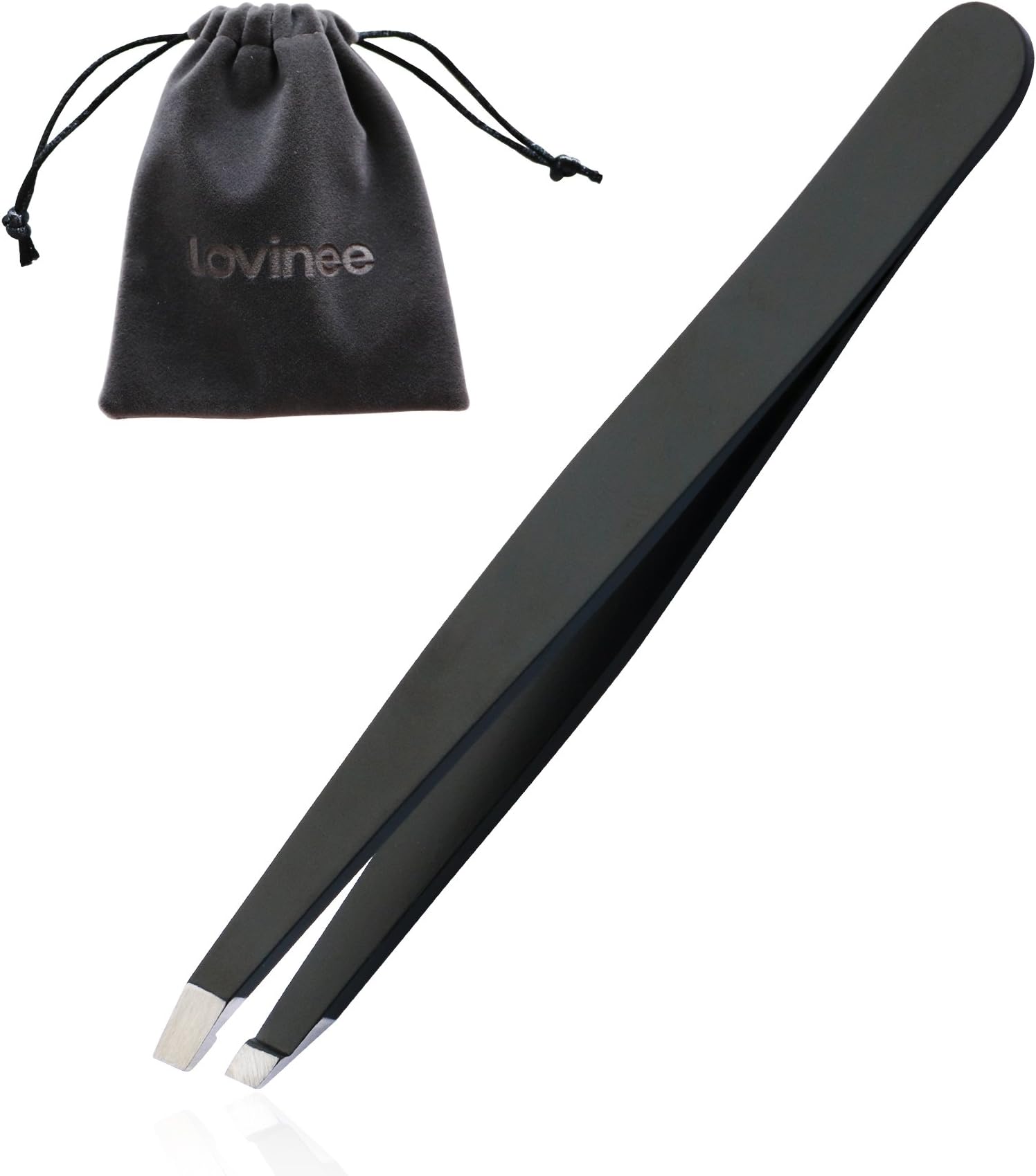 Eyebrow Tweezer Stainless Steel Slanted Tip Tweezer for Eyebrow,Facial Hairs,Eyebrow Clip,Makeup Tool Tweezer Clip(black)