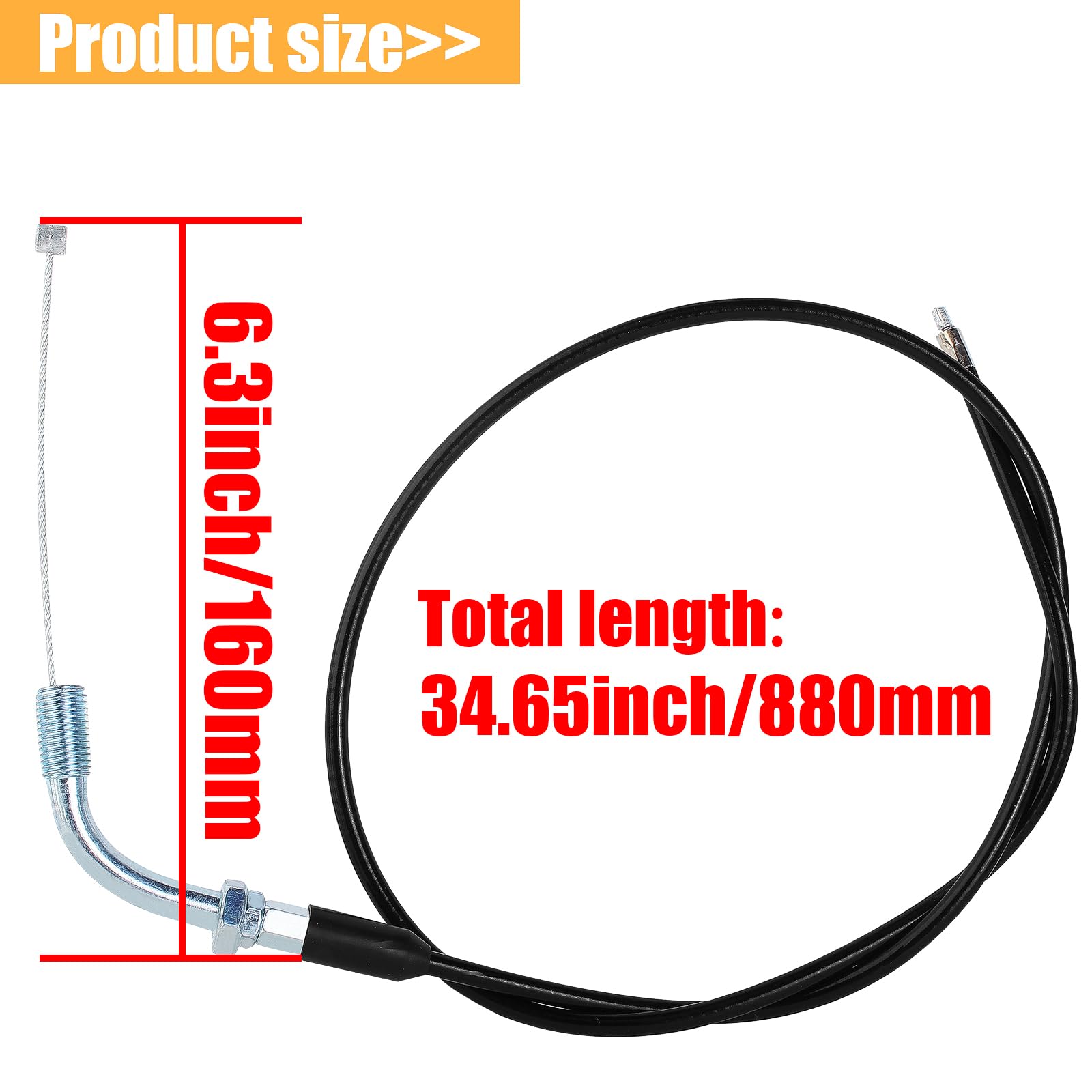 QAZAKY Twist Gaspedaal Handvat Grip Kabel Set voor Pit Dirt Mini Pocket 4-takt Bike Quad ATV 50cc 60cc 66cc 90cc 110cc 125cc 140cc 7/8 22mm Stuur GY6 2.2cm Bar