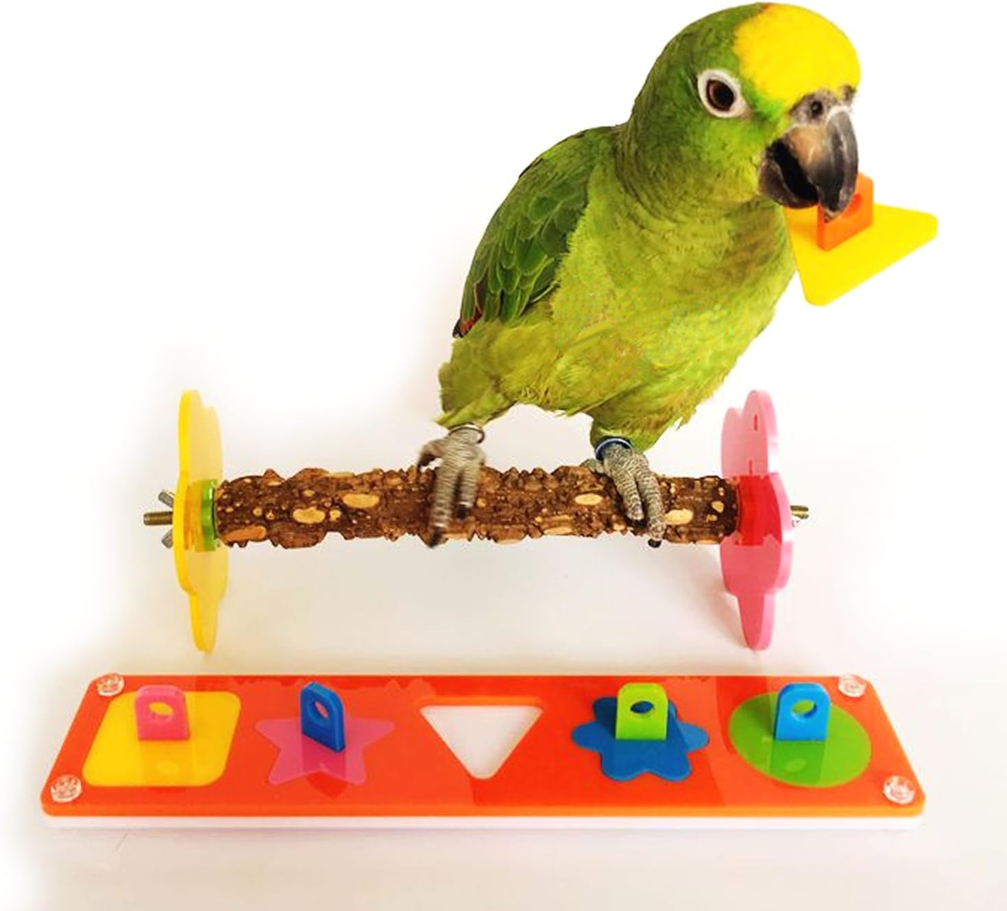 Mrli Pet Bird Puzzle Building Block Toys Bird Intellective Training Toy for Parrot Macaw African Greys Budgies Parakeet Cockatiels Conure Amazon Lovebird Cage Chew Toy Color Random