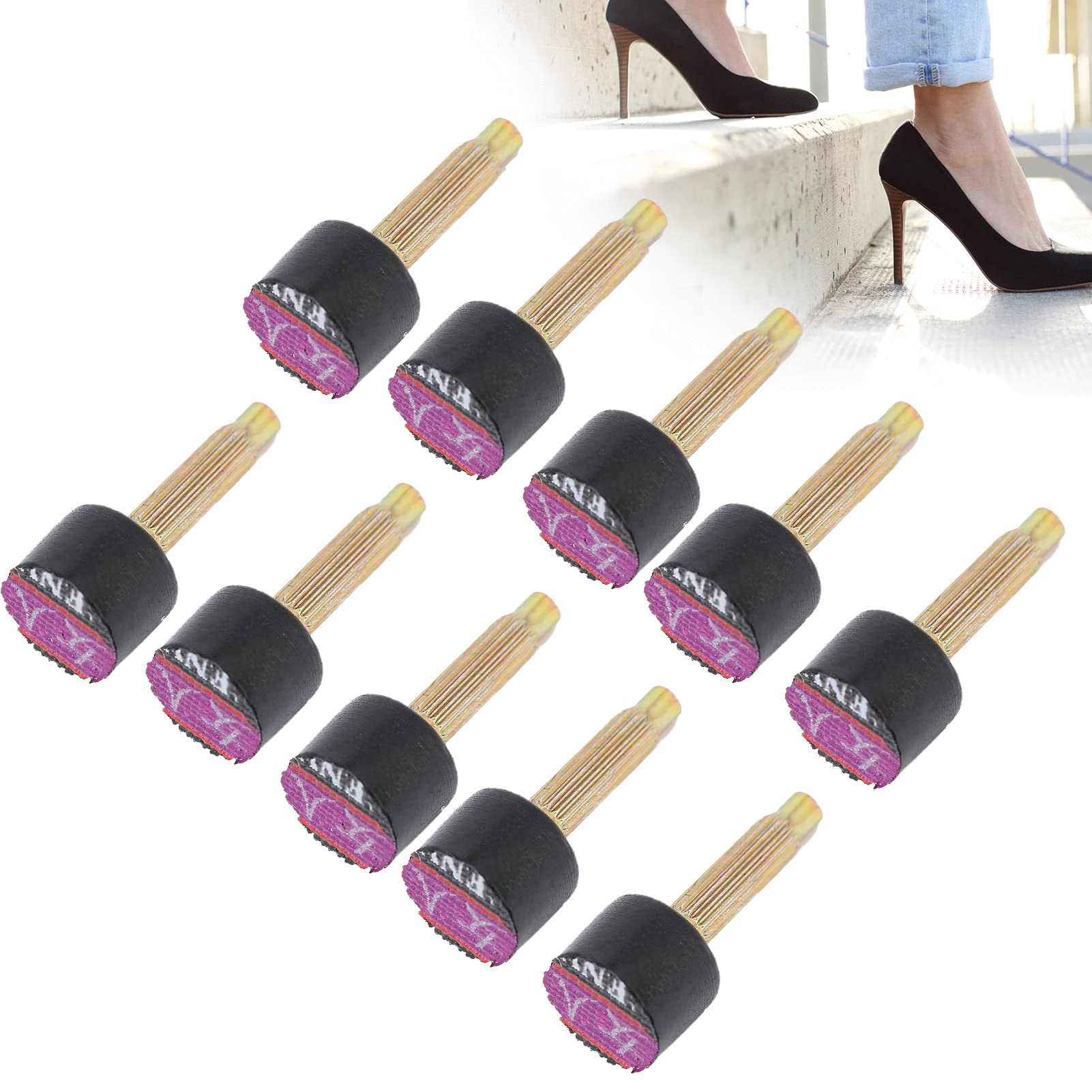 Joyzan Tasselli Ascensori per Donne, Punte di Sostituzione Tacco Alto 5 Diverse Dimensioni 120 Pezzi Riparazione Tappi per Scarpe a Spillo Tasselli Punte di Riparazione Kit Pin Comodo e Sicuro