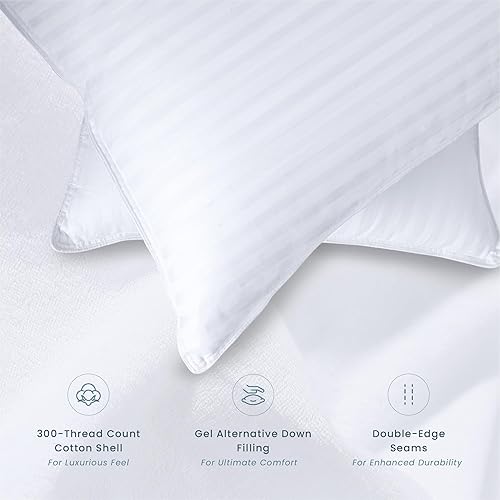 Miniatura 3 de Threadmill Juego de 2 almohadas suaves de cama tamaño King  Almohada de cama refrescante alternativa de plumón para dormir  Almohadas suaves para