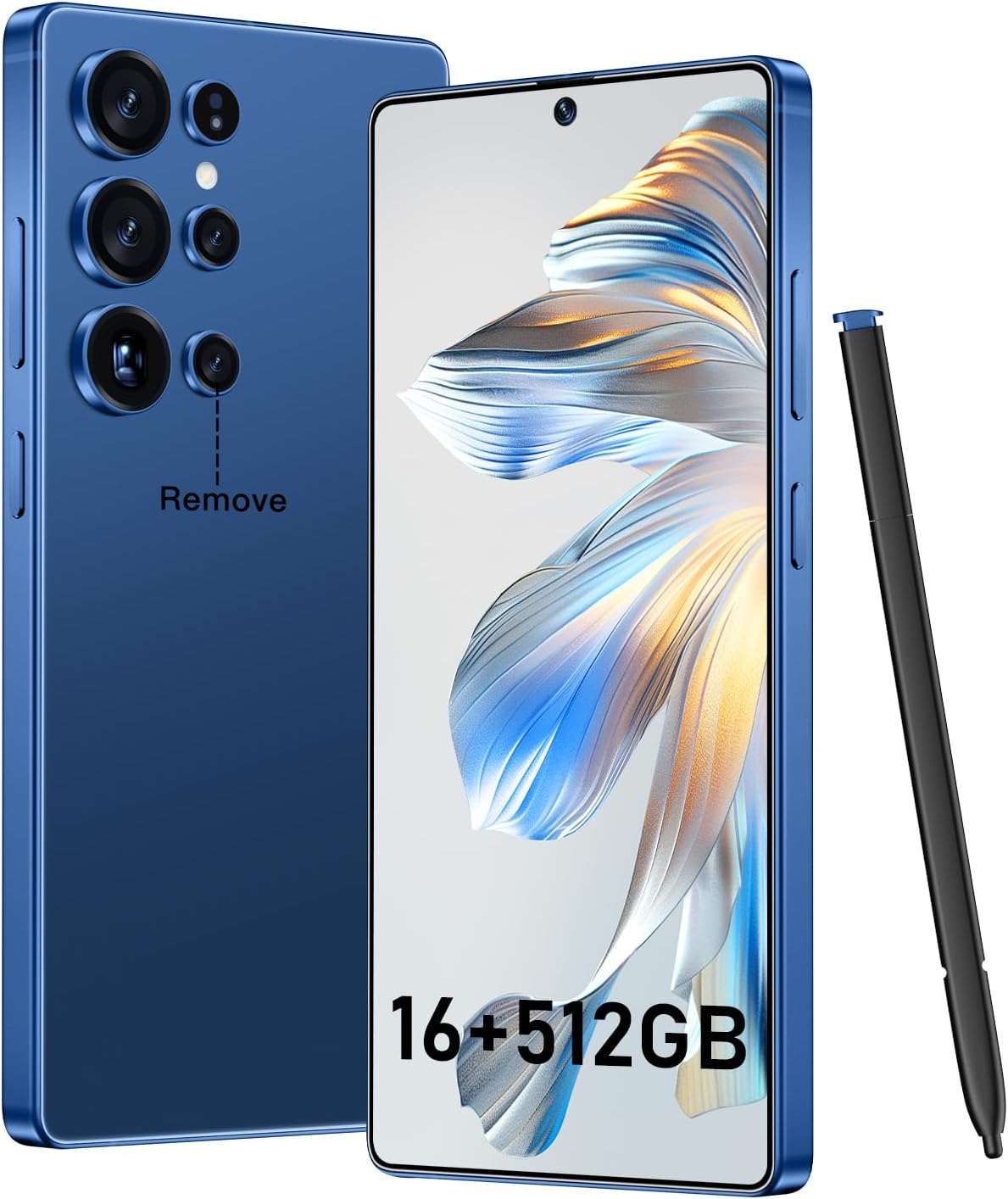 BXV I25 Ultra 16+512GB Smartphone - 7000mAh Battery, 6.99-inch Display, Built-in Pen, Android 14, Snapdragon 8 Gen3, 68MP+108MP Camera Outperform Competitors in Speed & Power (Blue)