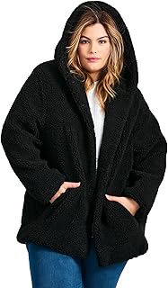 Avenue Women's Plus Size Teddy Hooded Jacket