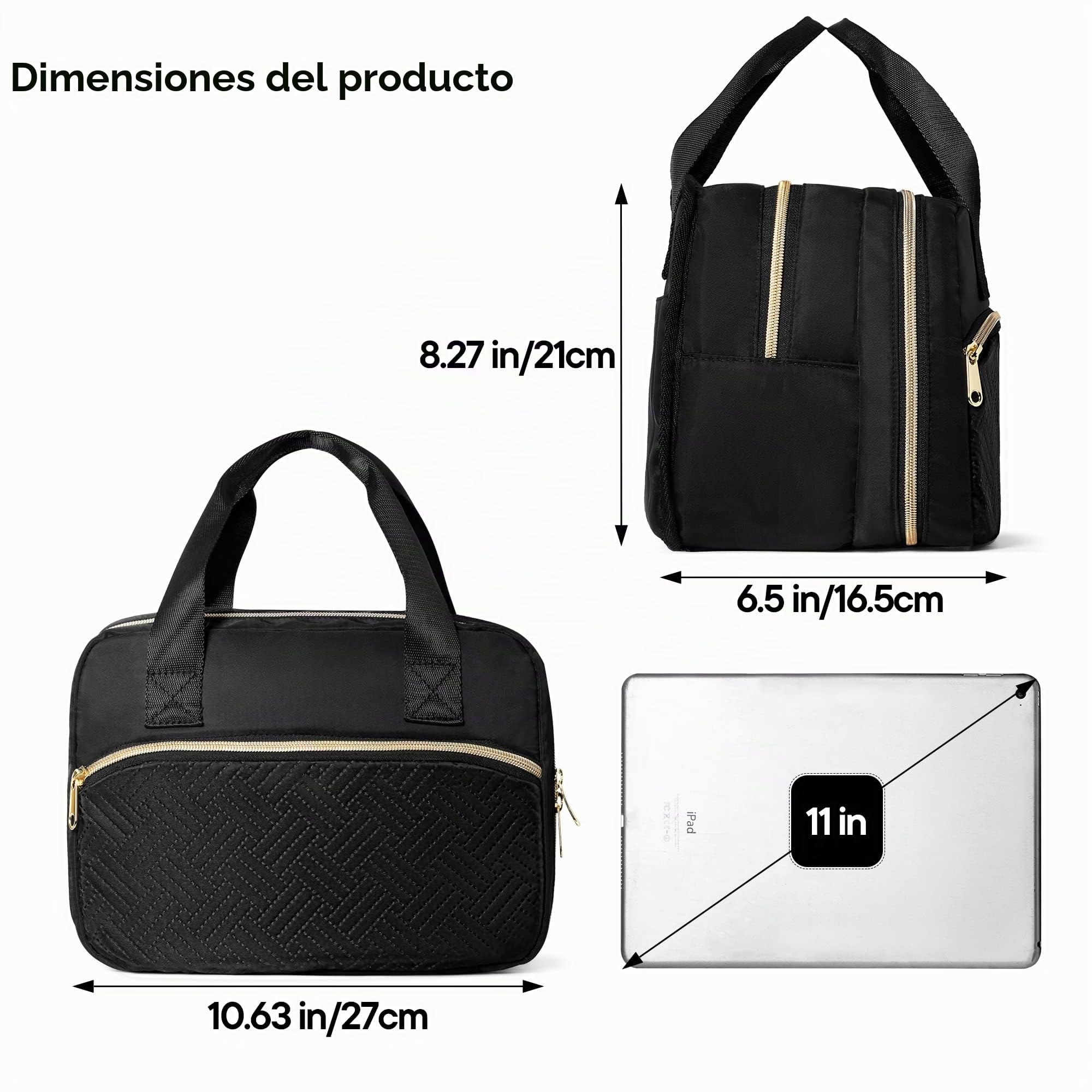 Fasrom Bolsa para extractor de leche portátil con hielera compatible con los extractores manos libres Elvie y Pump in Style de Medela, maletín portátil para madres trabajadoras Negra