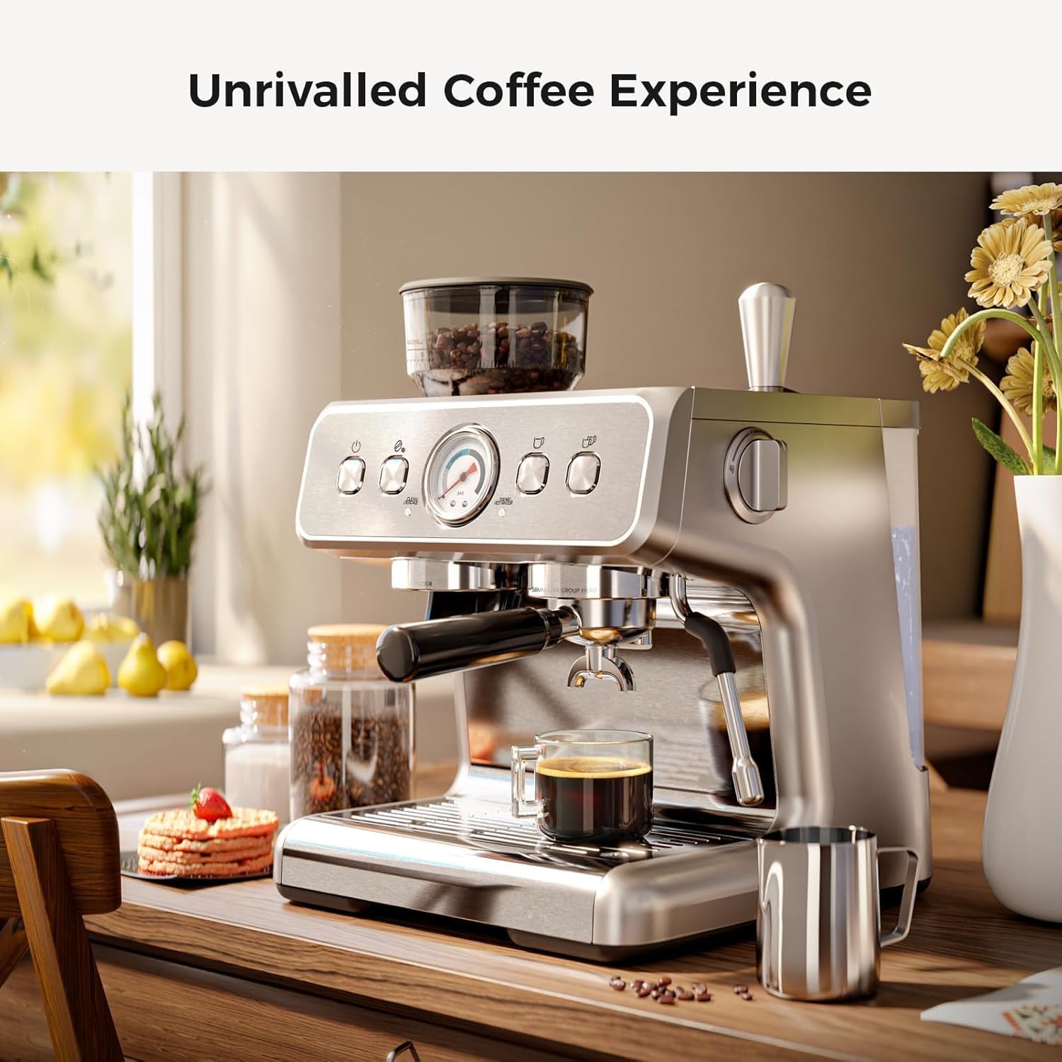 Kismile Espresso Machine with Grinder - Make Cappuccinos at Home -2 Kismile Espresso Machine with Grinder - Make Cappuccinos at Home -2