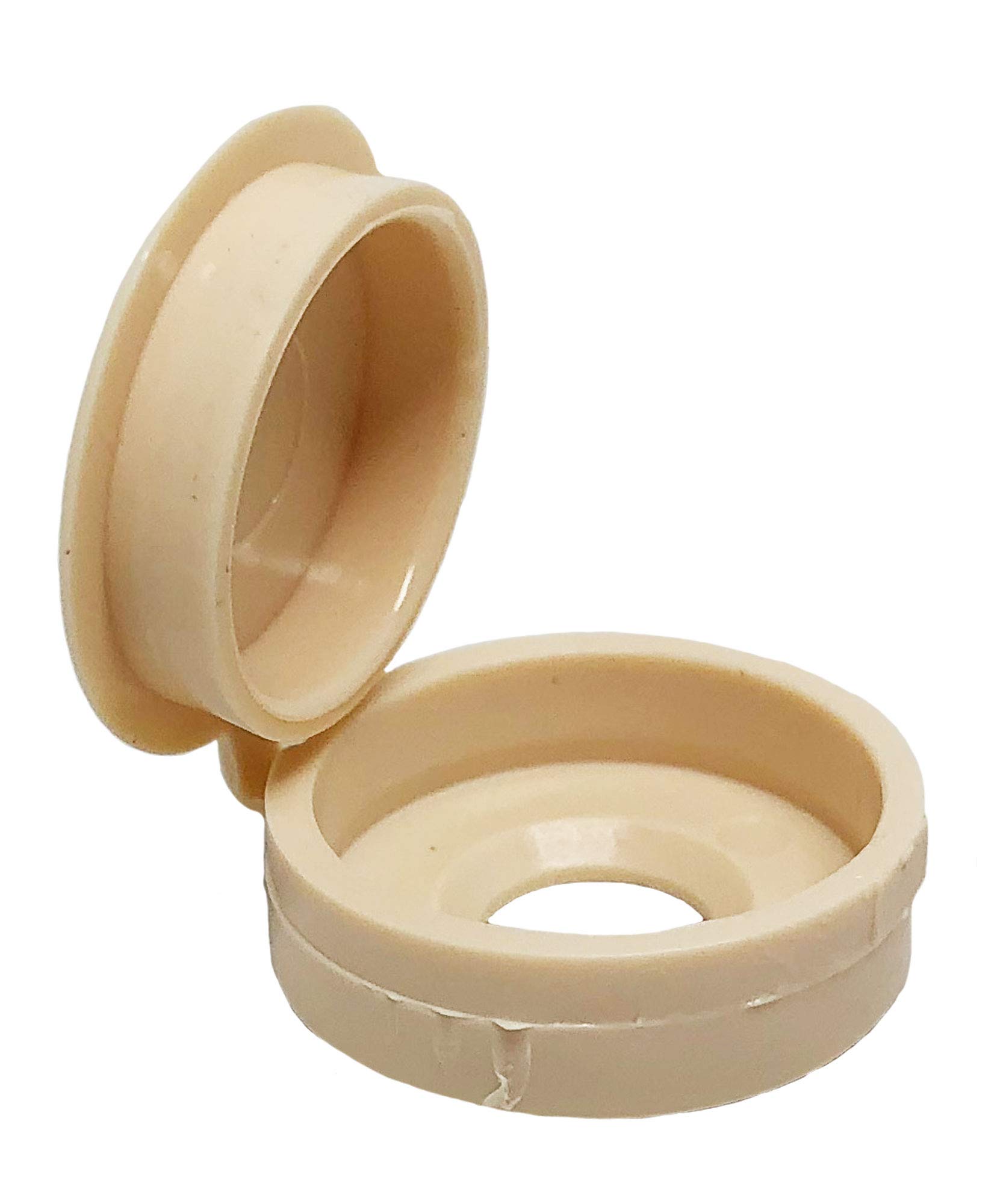 Pack of 100 - Beige Hinge Screw Cover CAPS, Designed to FIT 10-12 Guage Screws OR 5.0-6.0MM Size Screws, Free UK DELIVERY