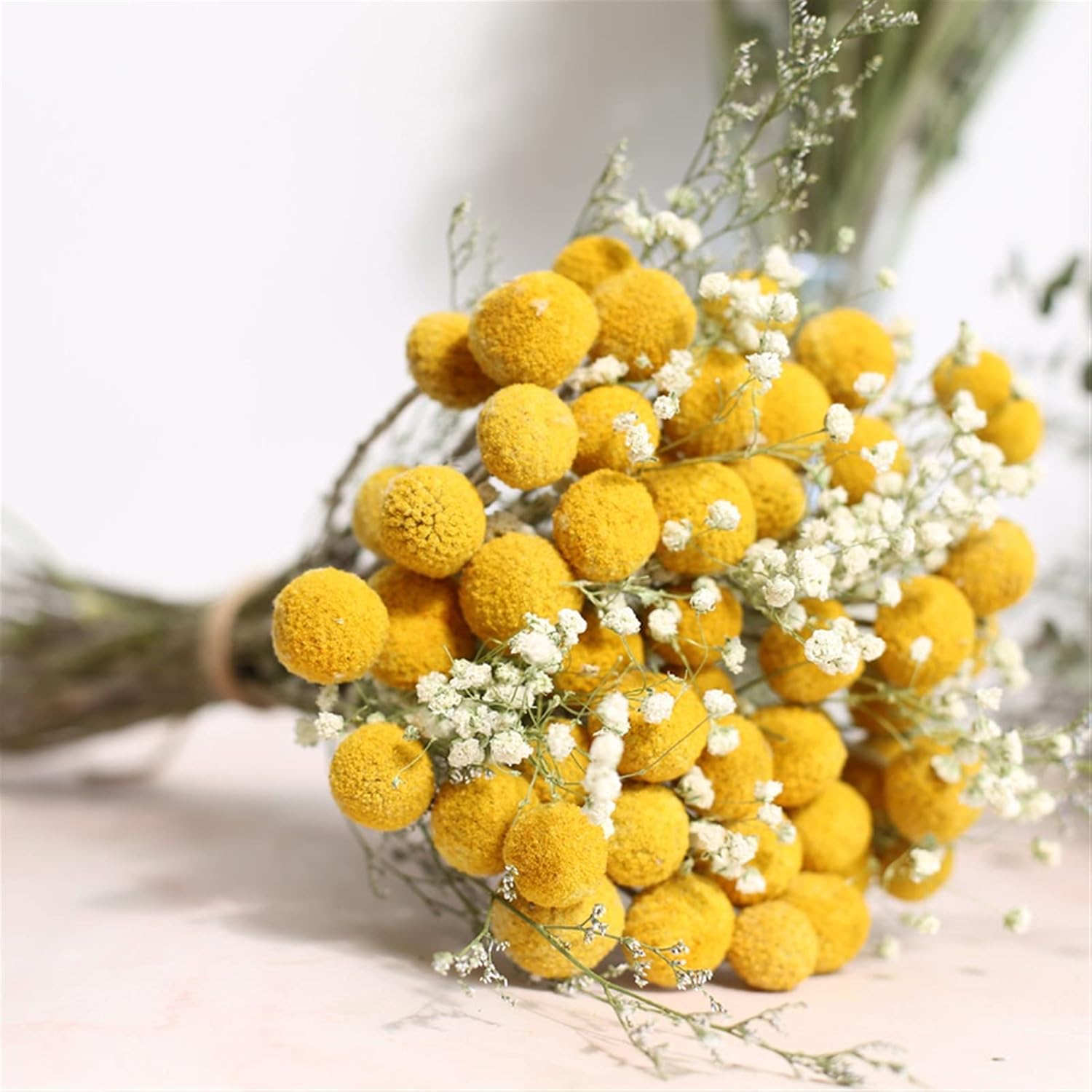 乾燥花家の装飾 1セット自然乾燥gypsophila Eucalyptusゴールデンボール本物の保存