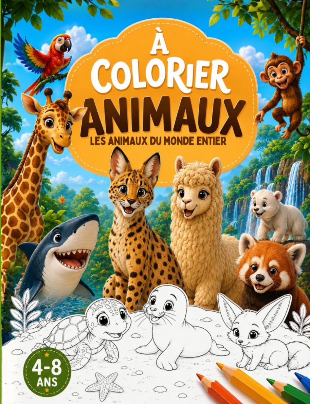 Grand Livre de Coloriage: Les Animaux du Monde Entier | 4-8 ans (Collection À Colorier)