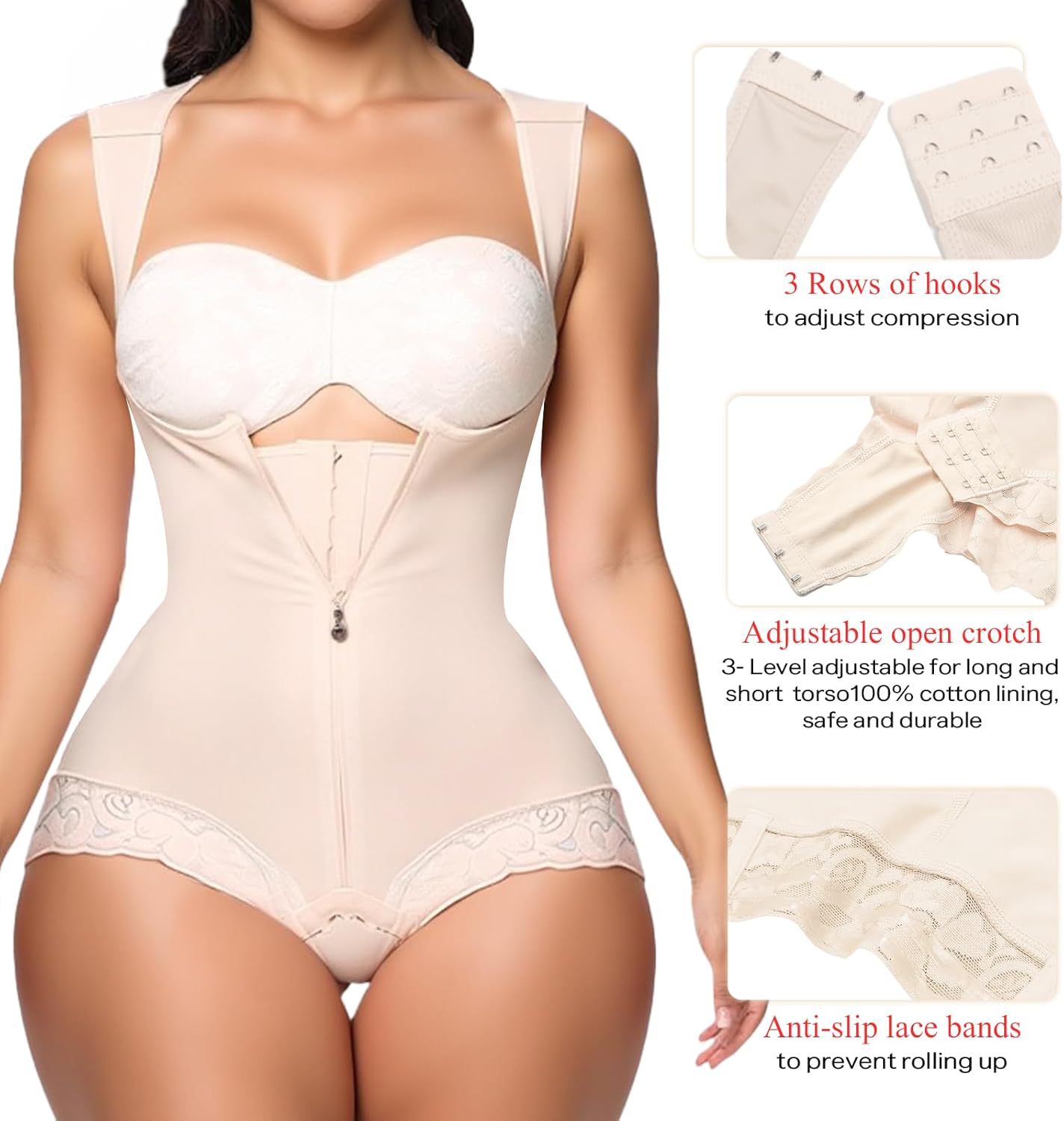 Fajas Colombianas Moldeadoras Shapewear Tummy Control Full Body Shaper Compression Shaping,Adjustable Shoulder Strap - Image 5