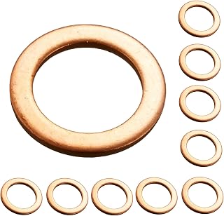 銅ワッシャー, M10サイズ, 15mm外径, 1.5mm厚, 10個セット