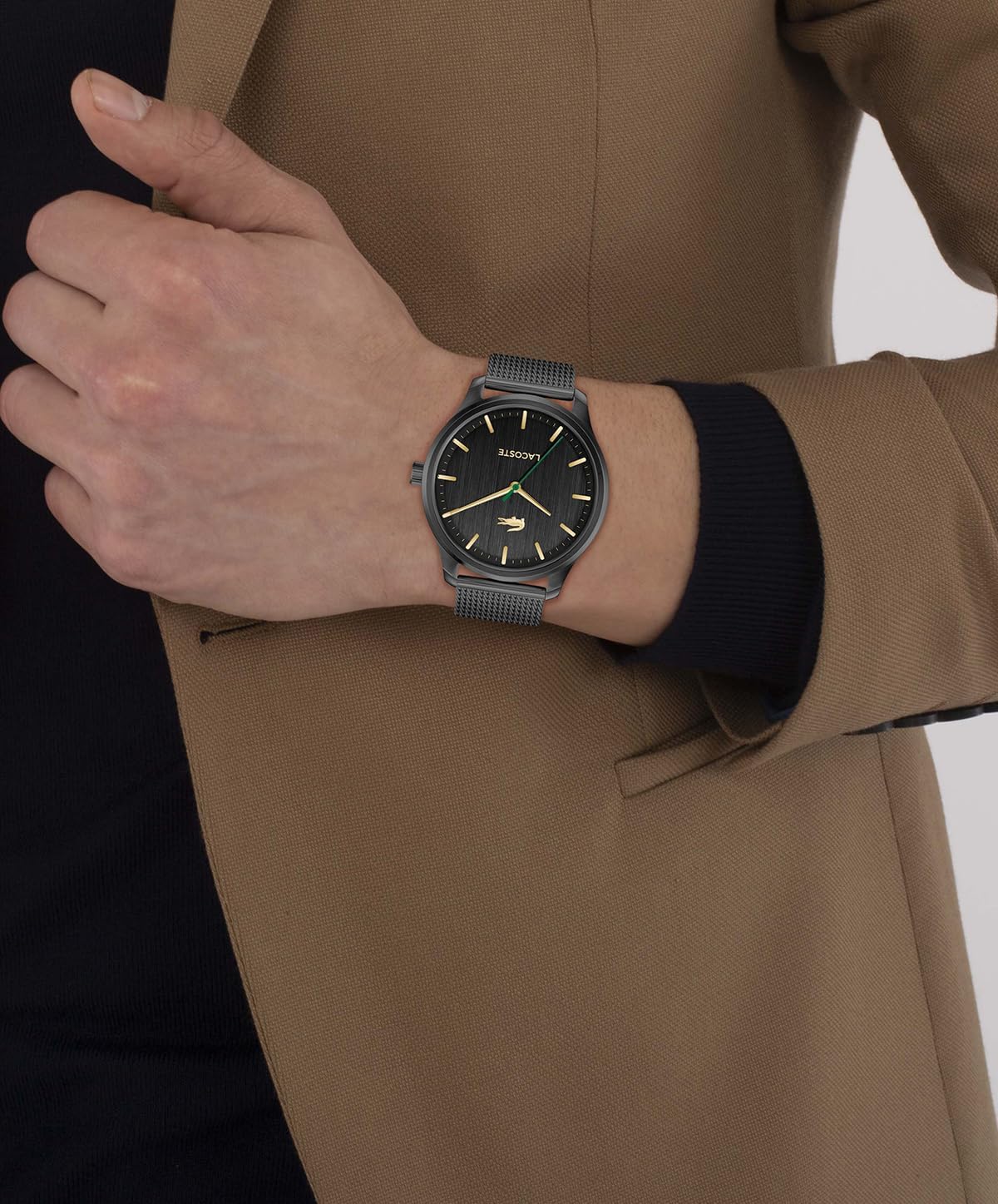 Lacoste Lisbon Men’s Quartz Watch - Three-Hand Sunray Dial with Stick Indexes, Polished Case, Crocodile Logo - Modern, Classic Timepiece - Gift for Him 42mm - Image 5