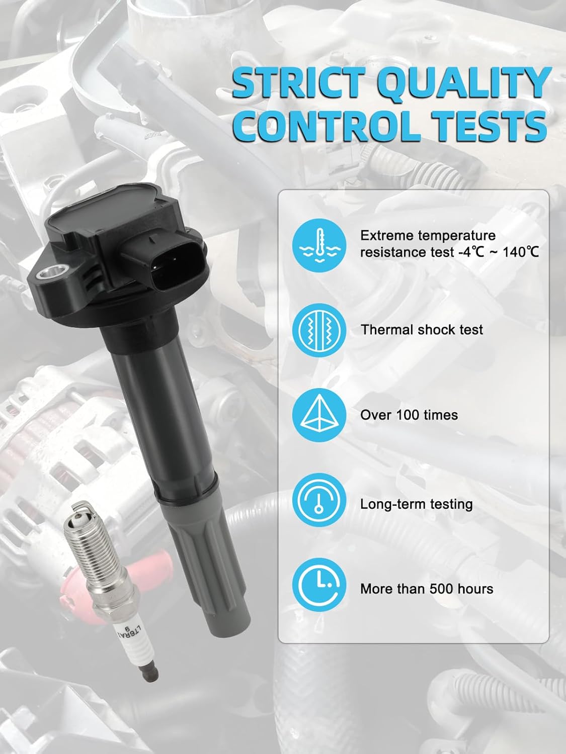 Set of 8 UF622 Ignition Coil Pack & Iridium Spark Plugs (5.0L V8 Only) 2011-2015 For Ford F150 Mustang Lobo,Replace # SP548 BR3Z-12029A 5C1859 B181HE DG542 52-2197 GN10420 C1802