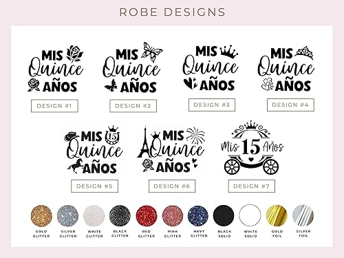 Miniatura 4 de Personalized Glitter Quinceañera Robe, Personalized Mis Quinceañera Dress Robe, Mis Quince Robe with Crown and Tiara Symbols for Girls, Customized