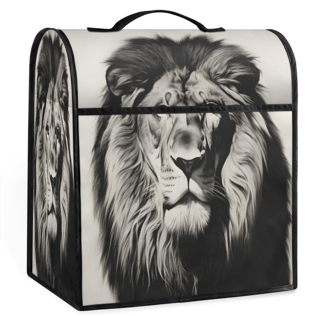 Coffee Maker Cover Animal Lion Kitchen Appliance Covers Small Appliance Covers Blender Cover Juicer Cover Dust Covers for Kitchen Appliances with Top Handle and Pockets,Washable,C388