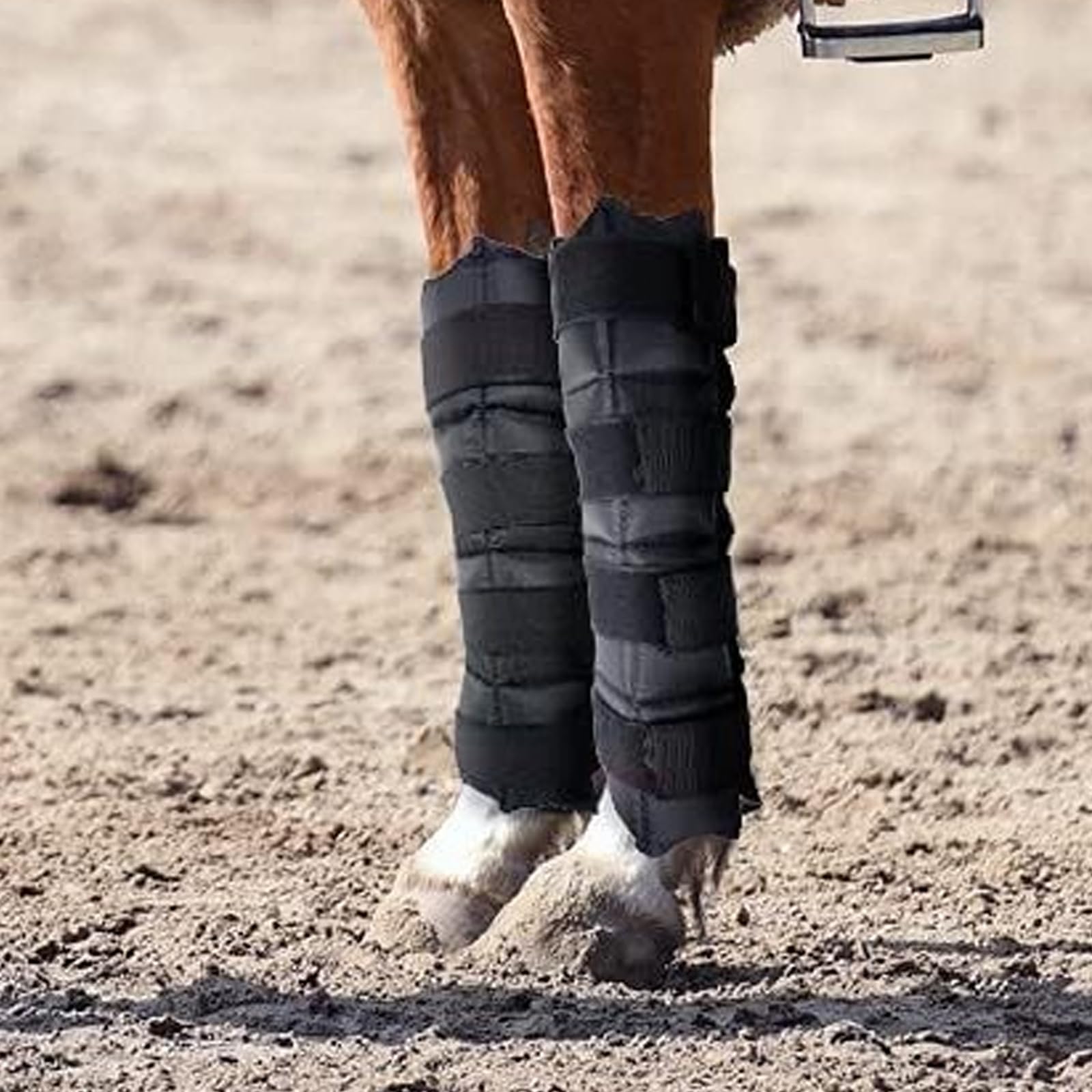 Generisch Fasce rinfrescanti per gambe di cavallo, per comfort e recupero con chiusure, 40 x 38 cm, crioterapia per lesioni sportive