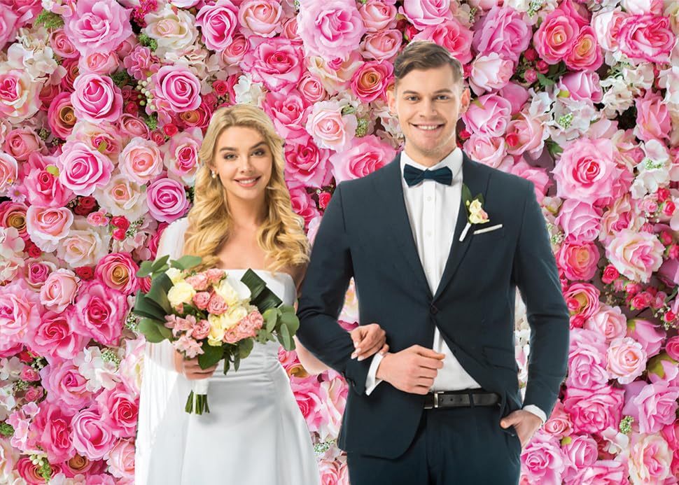 Avezano Fotohintergrund Mit Rosa Rosen - 3 X 2,1 M, Vinyl, Für Hochzeiten, Geburtstage & Fotoshootings