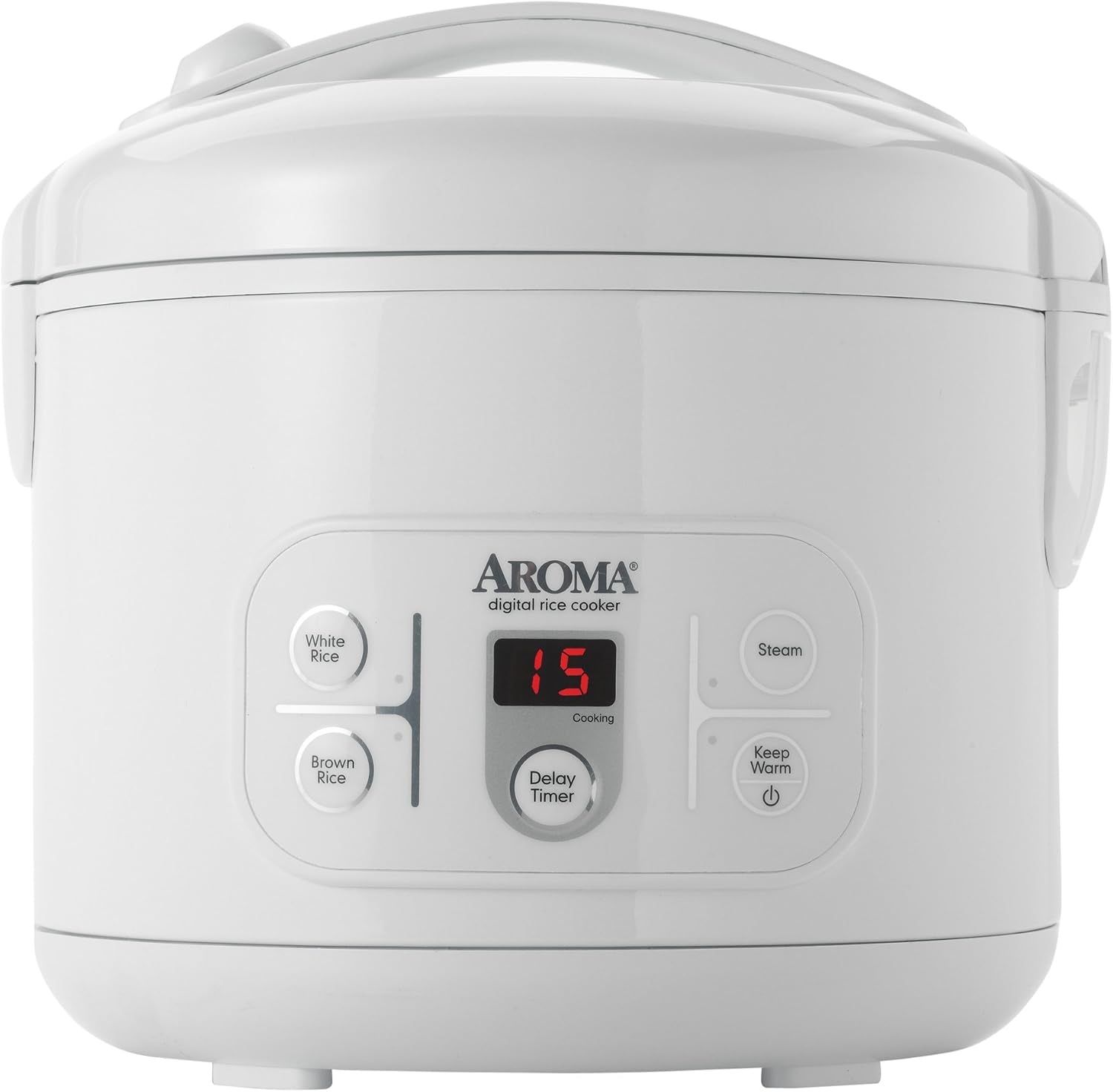 Aroma Housewares ARC-996 6-Cup (Uncooked) 12-Cup (Cooked) Digital Rice Cooker and Food Steamer, White