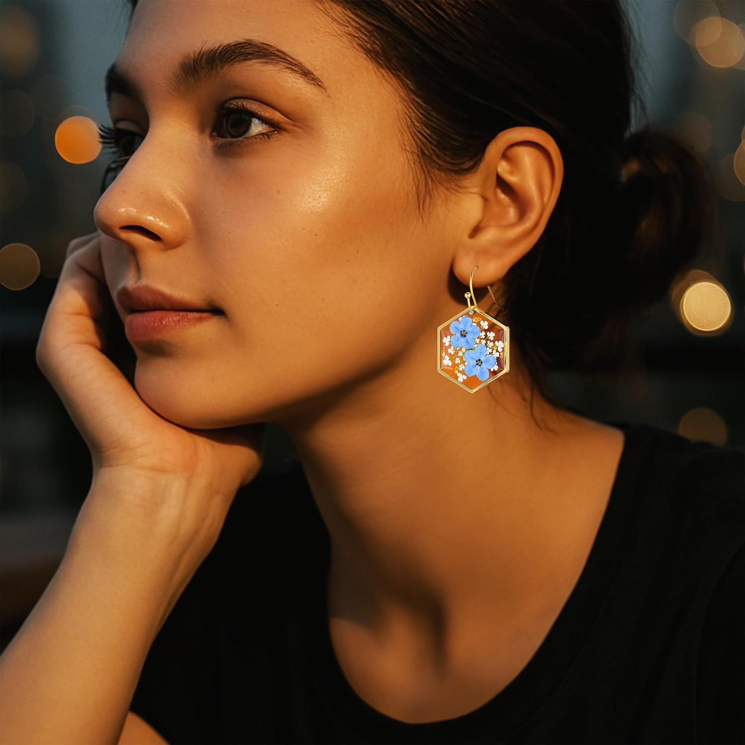 Pressed Flower Earrings Daffodils Pressed Wildflower Earrings Handmade Earrings Dry Flower Earrings Personalized Pressed Flower Earrings Handmade Unique Resin - Image 5