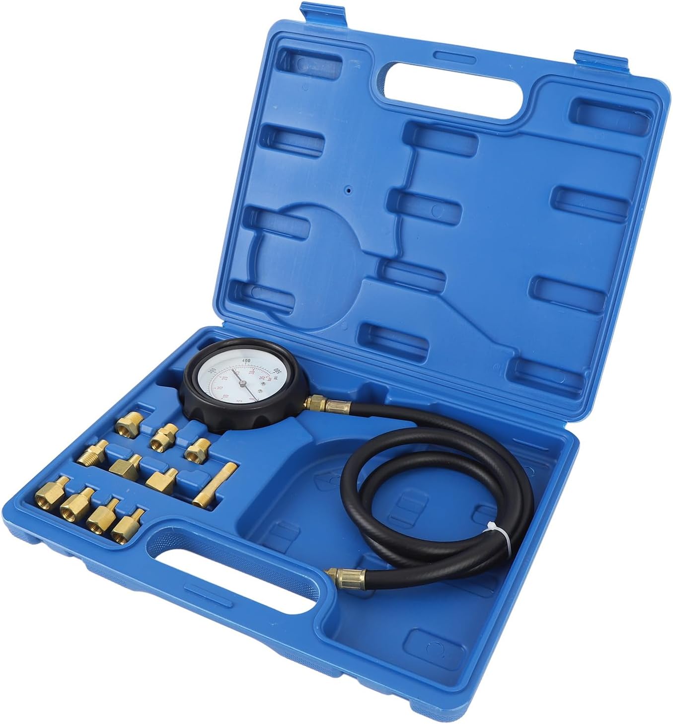 Engine Oil Pressure Tester Gauge, 0-500PSI Transmission Fluid Diagnostic Test Tool Kit with Brass Adapters, for Cars Motorcycles ATVs Trucks