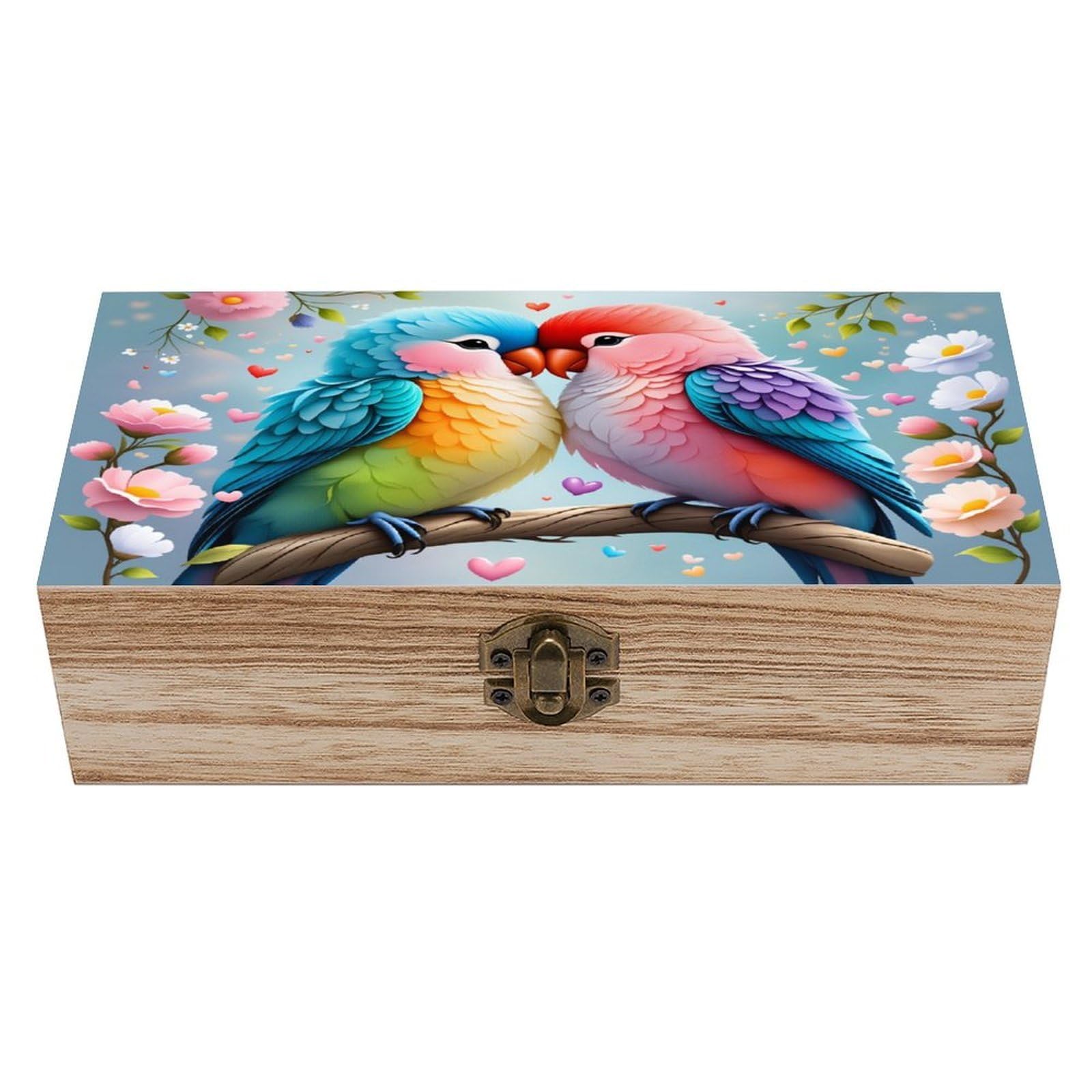asbwuo Love Bird Vintage Wooden Keepsake Box