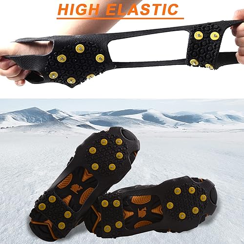 Miniatura 4 de Tacos de tracción para la nieve crampones para zapatos y botas antideslizantes para caminar sobre la nieve y el hielo tacos de goma antideslizantes
