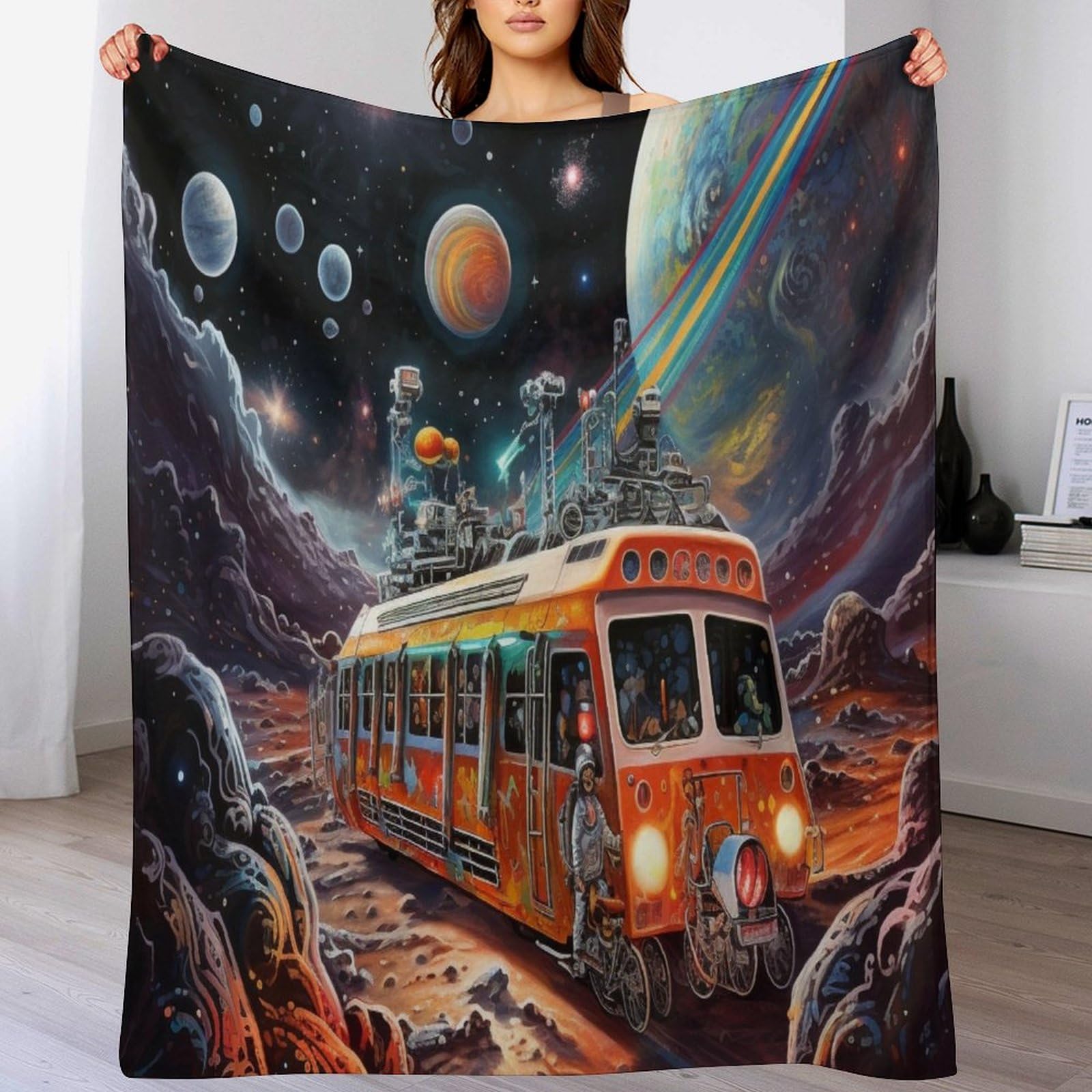 Couverture bus voiture flannel chaude et plaid lavable grand format 150x200cm