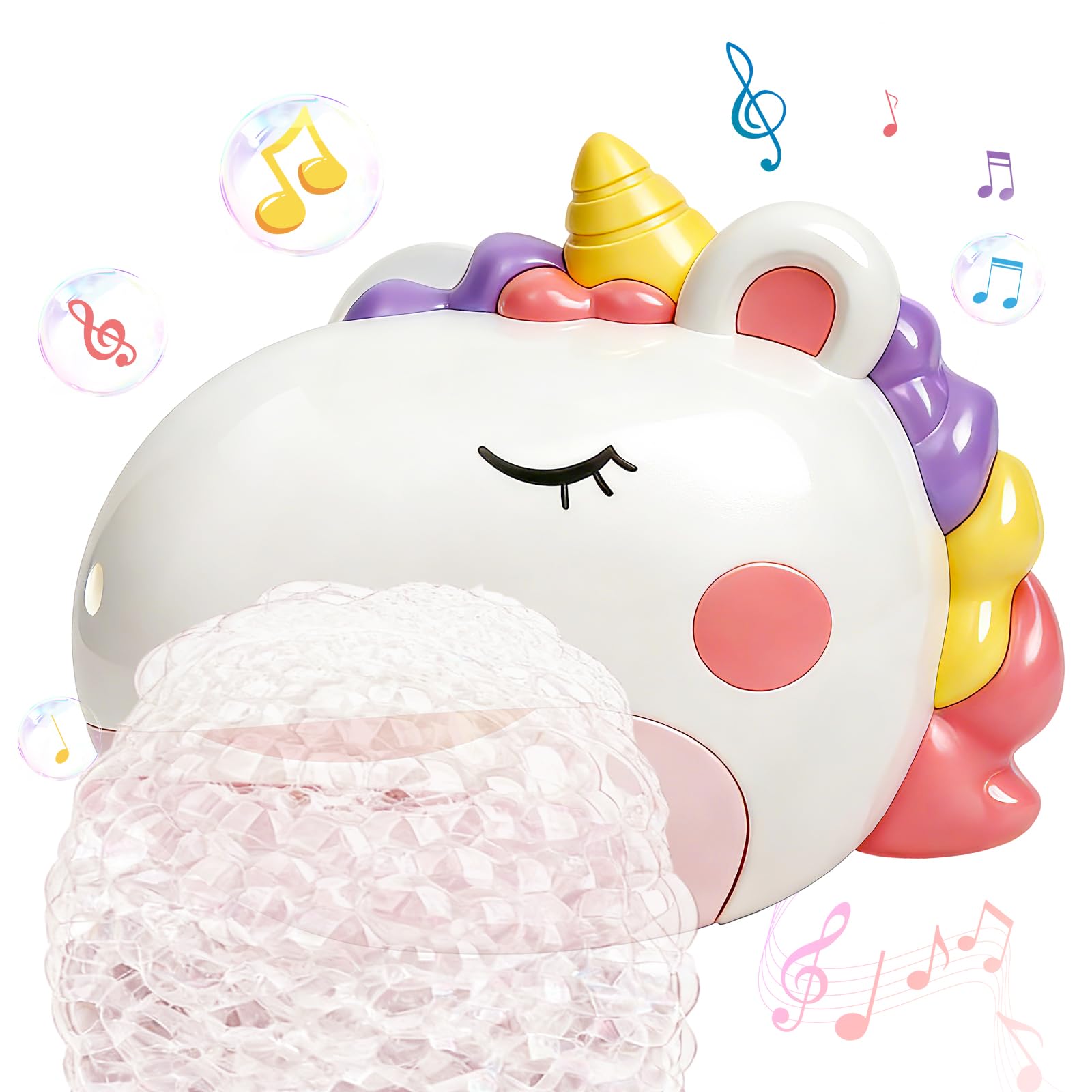 Baby Bath Toys, Unicorn Rechargeable Bath Bubble Machine, Automatic Bubble Maker with 12 Music, Bathtub Shower Water Toys, Toddlers Gifts for Girls