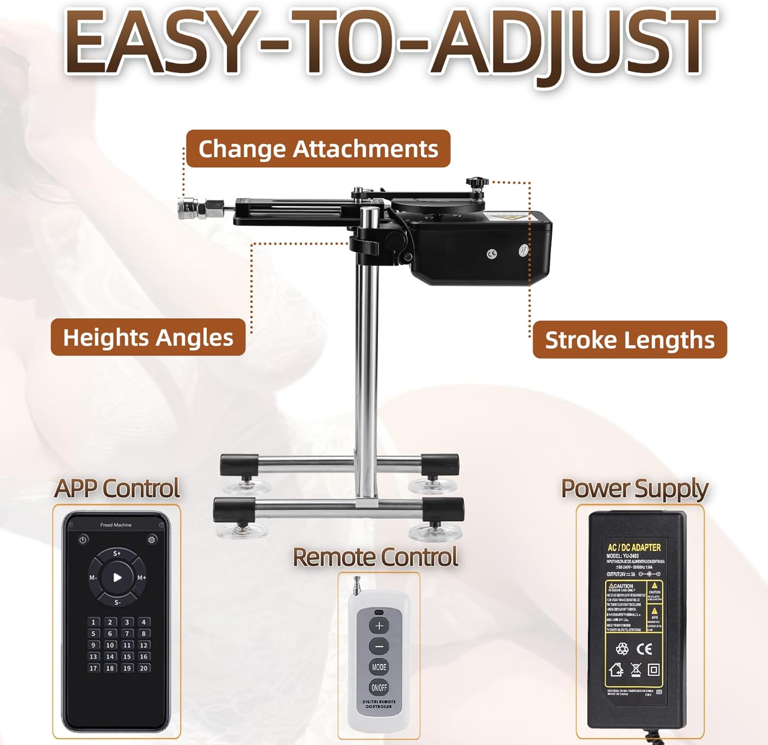 Sex Machine Dildo Machine 20 Thrusting Modes Fuck Machine with Realistic Dildo Adult Sex Toys for Women Automatic Sex Machine Gun APP and Remote Control Thrusting Machine with 5 Attachments
