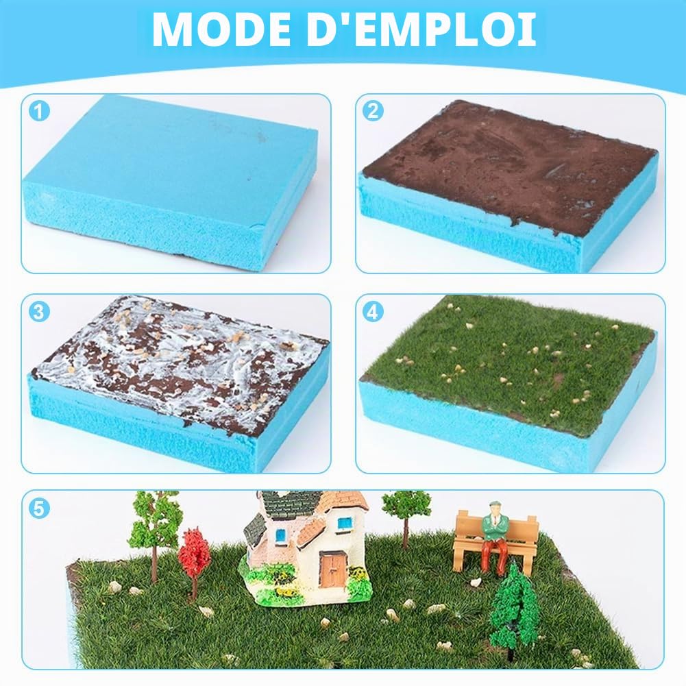 Lot de 6 plaques de mousse de bricolage - 30 x 20 x 2 cm - Plaque en mousse - Modèle DIY - Plaque en polystyrène - Plaque en mousse rigide - Miniature - Pour travaux manuels