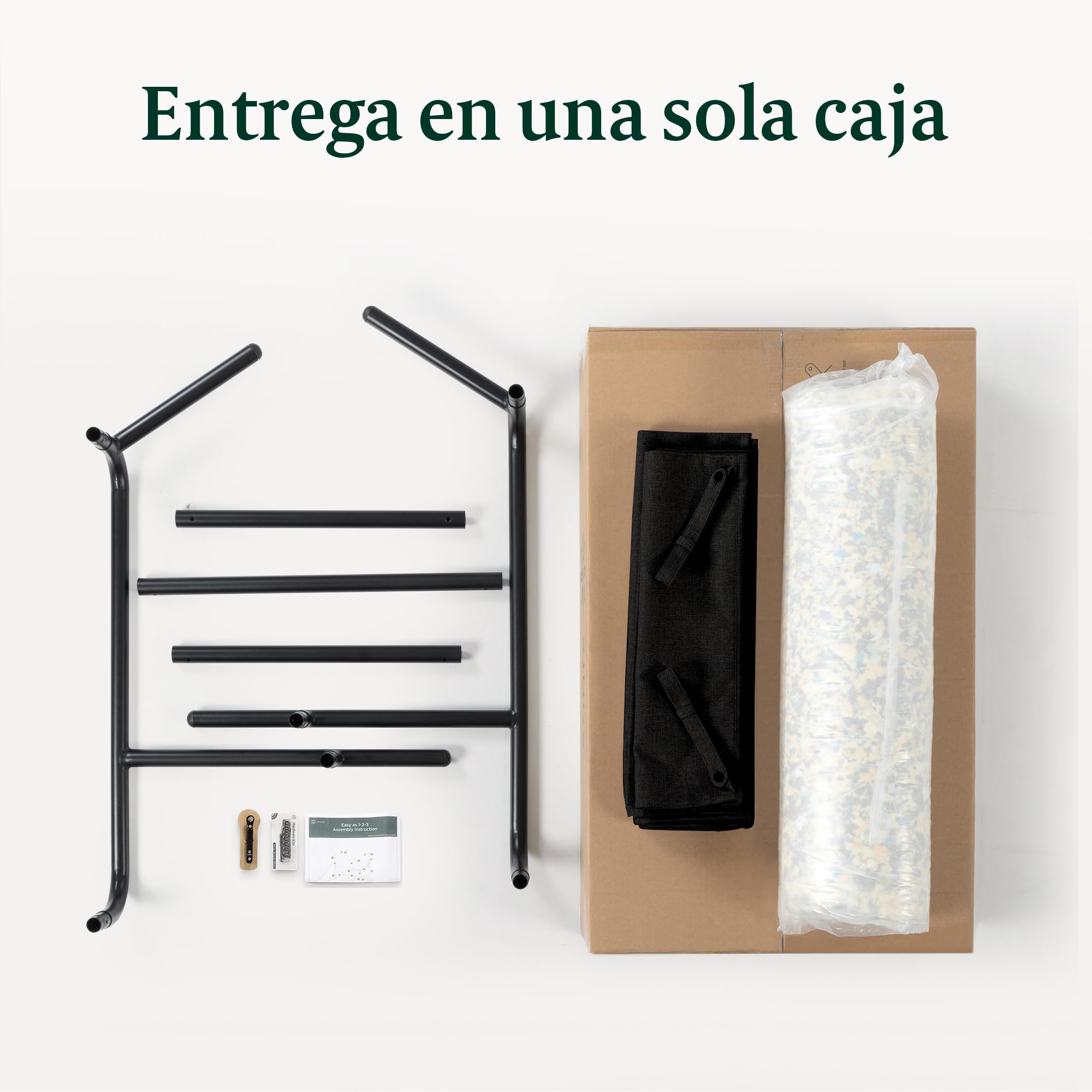 Zinus Ada Sling Sillón de Acento, Estructura de Metal con Cojines de Espuma triturada, Negro