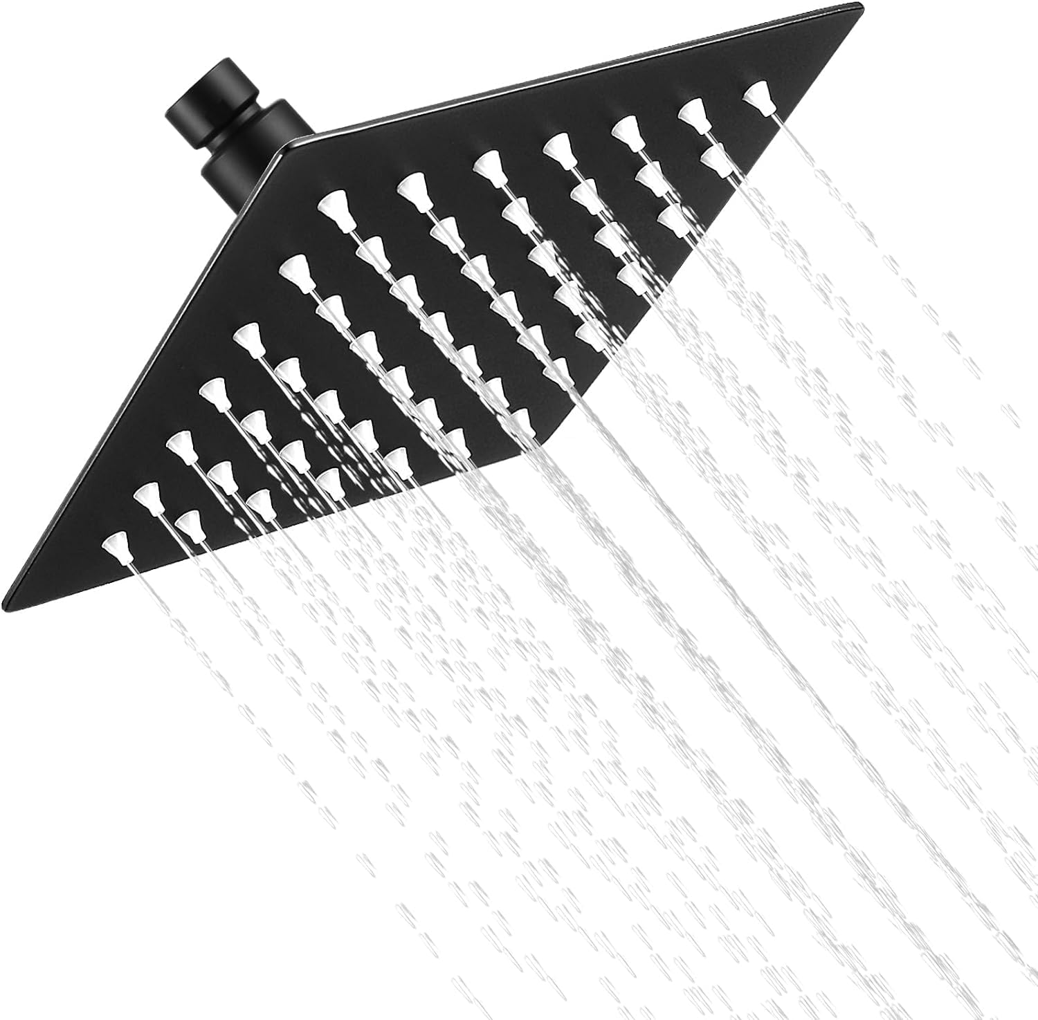 KKD® 6 Inch Rainfall Shower Head, Black Square Shower Head Stainless Steel, Ultra Thin High Pressure Rain Shower Head- Water Saving Waterfall Showerhead (B0D7NQJ7GQ) Amazon Price History, Amazon Price Tracker