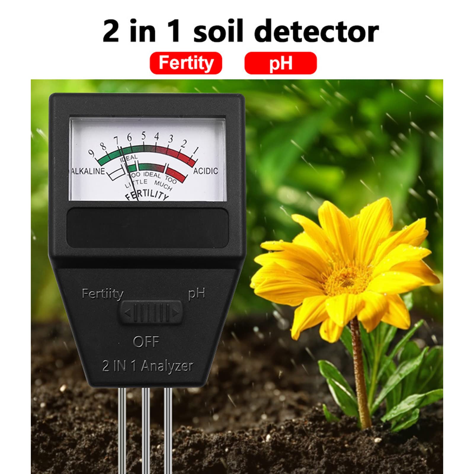 Soil Meter Soil Fertility Tester Great For Home & Garden Care Farm Indoor & Outdoor Use